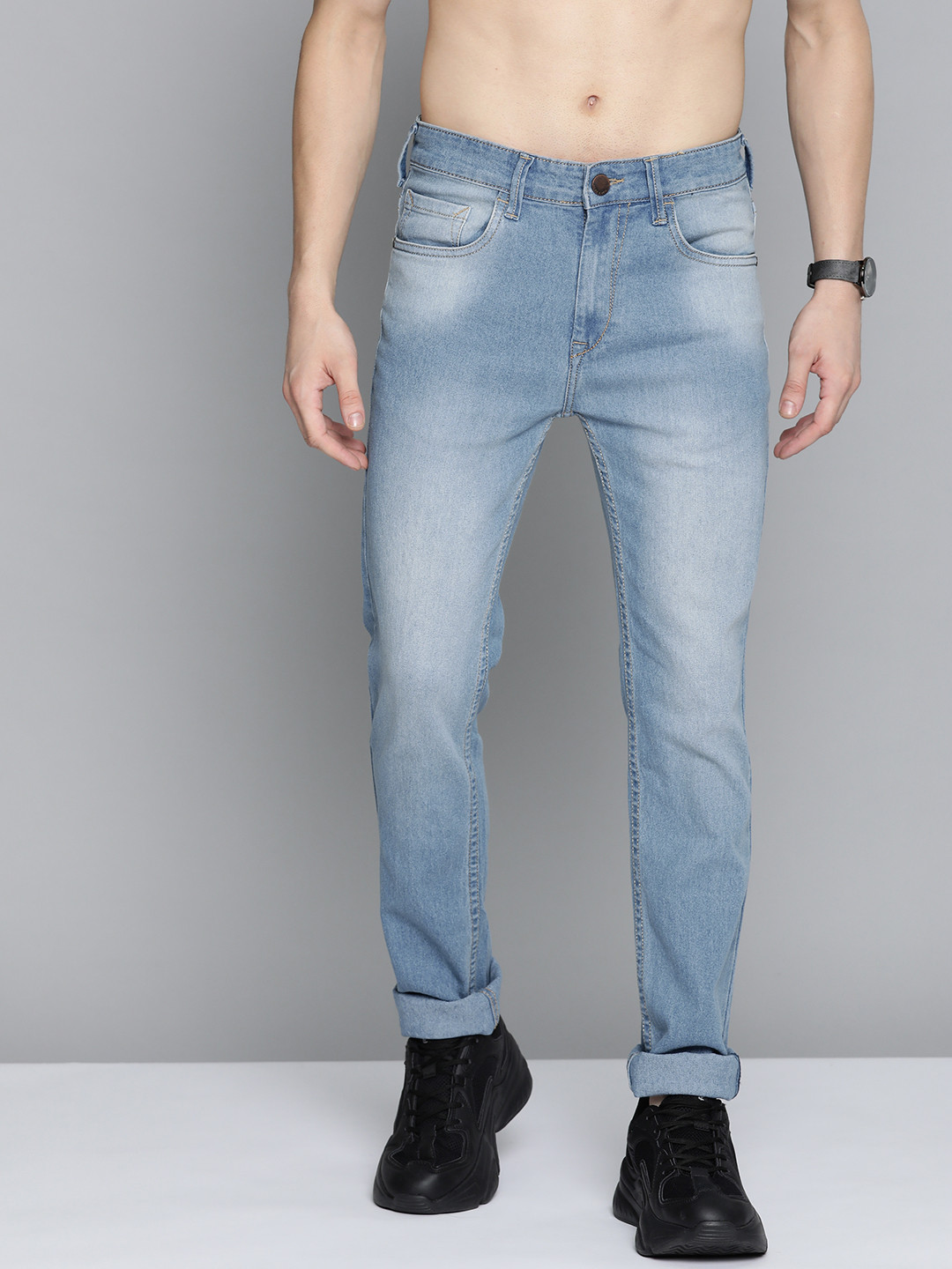 

HERE&NOW Men Blue Skinny Fit Light Fade Stretchable Jeans