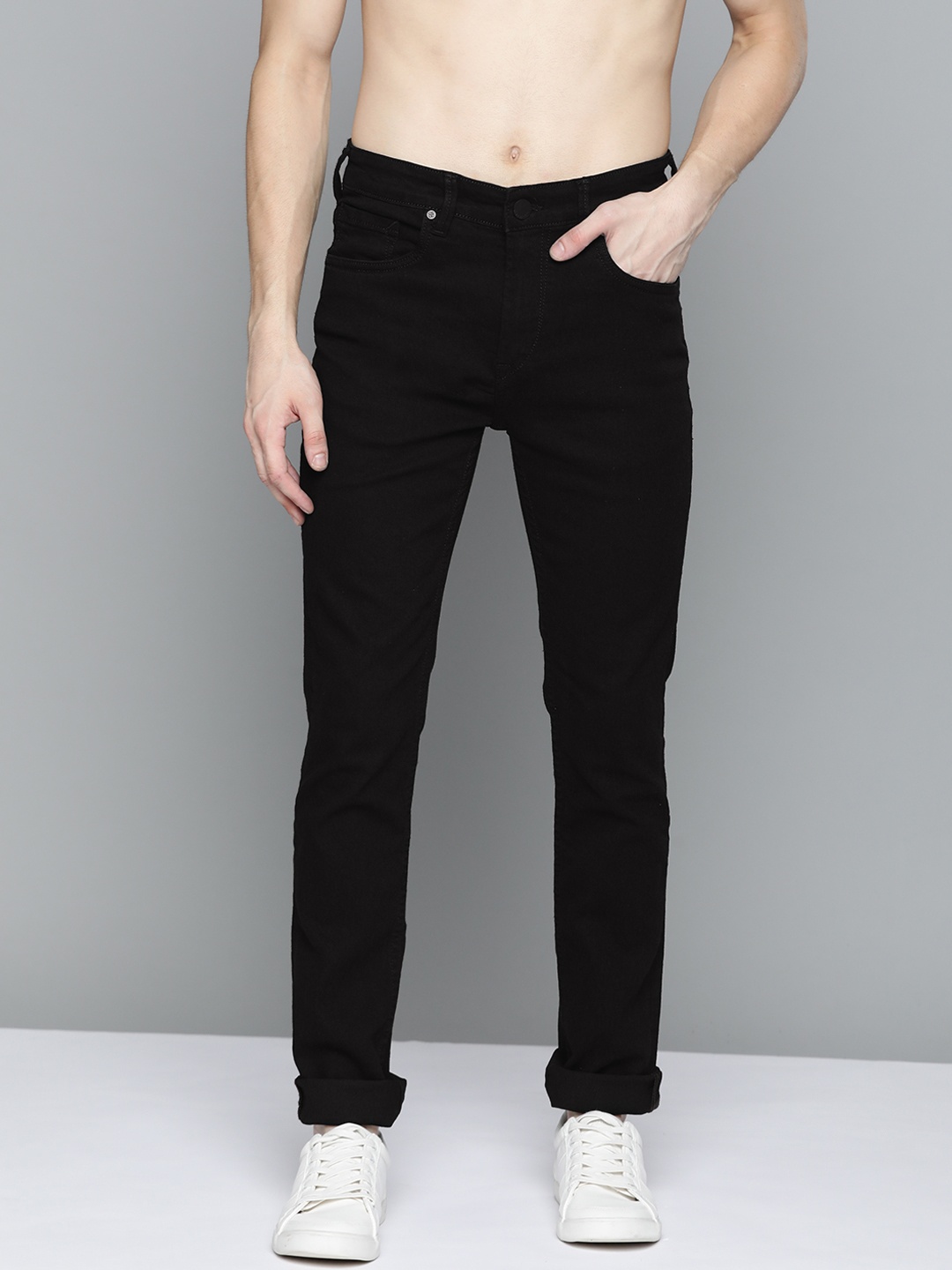 

HERE&NOW Men Black Skinny Fit Stretchable Jeans