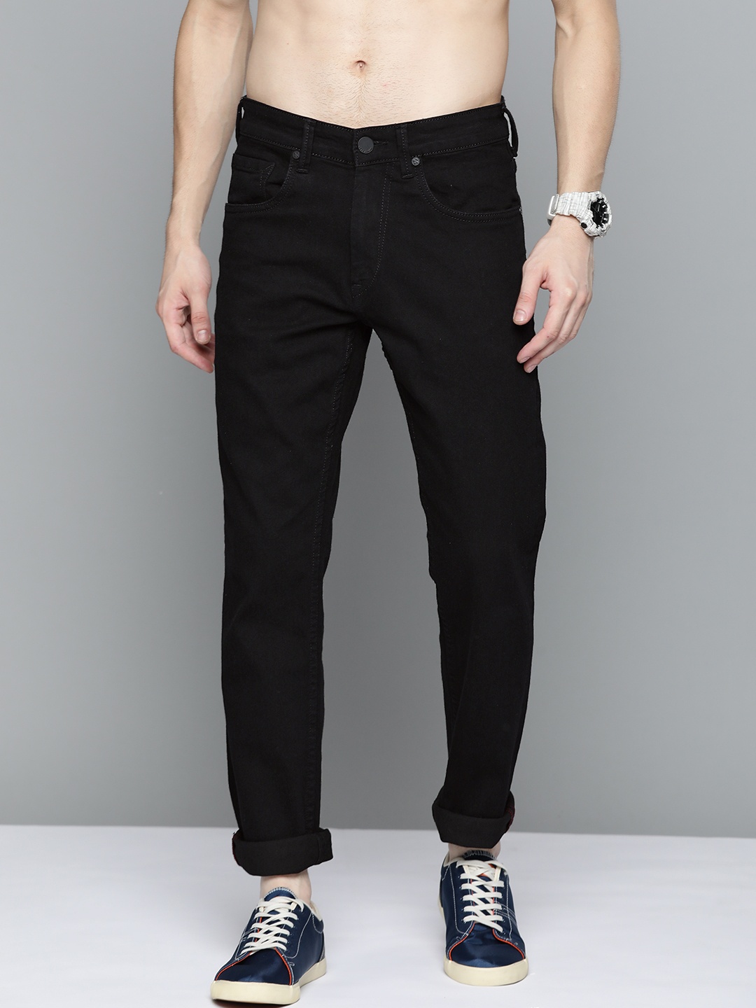 

HERE&NOW Men Black Slim Fit Stretchable Jeans