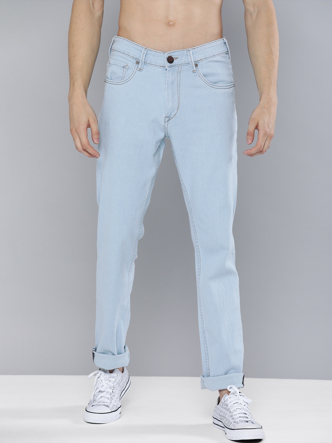 

HERE&NOW Men Blue Regular Fit Clean Look Stretchable Jeans
