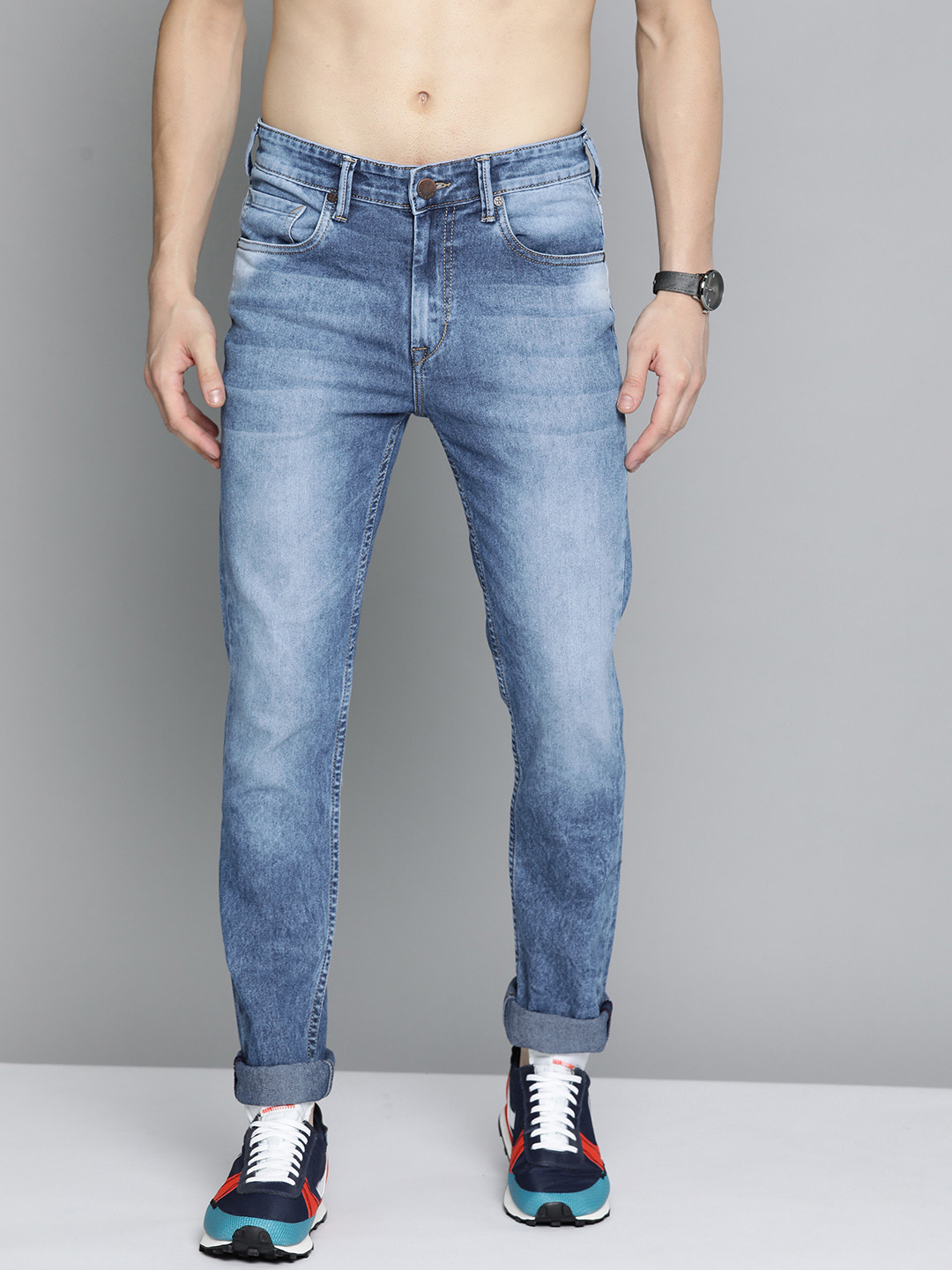 

HERE&NOW Men Blue Skinny Fit Heavy Fade Stretchable Jeans