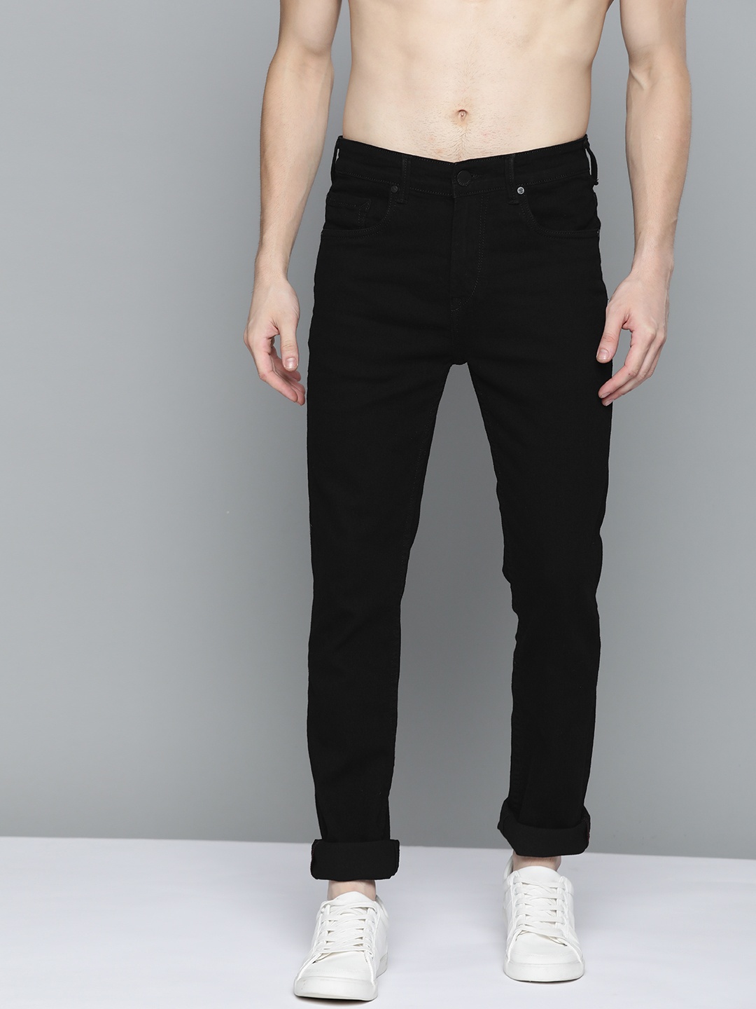 

HERE&NOW Men Black Skinny Fit Stretchable Jeans