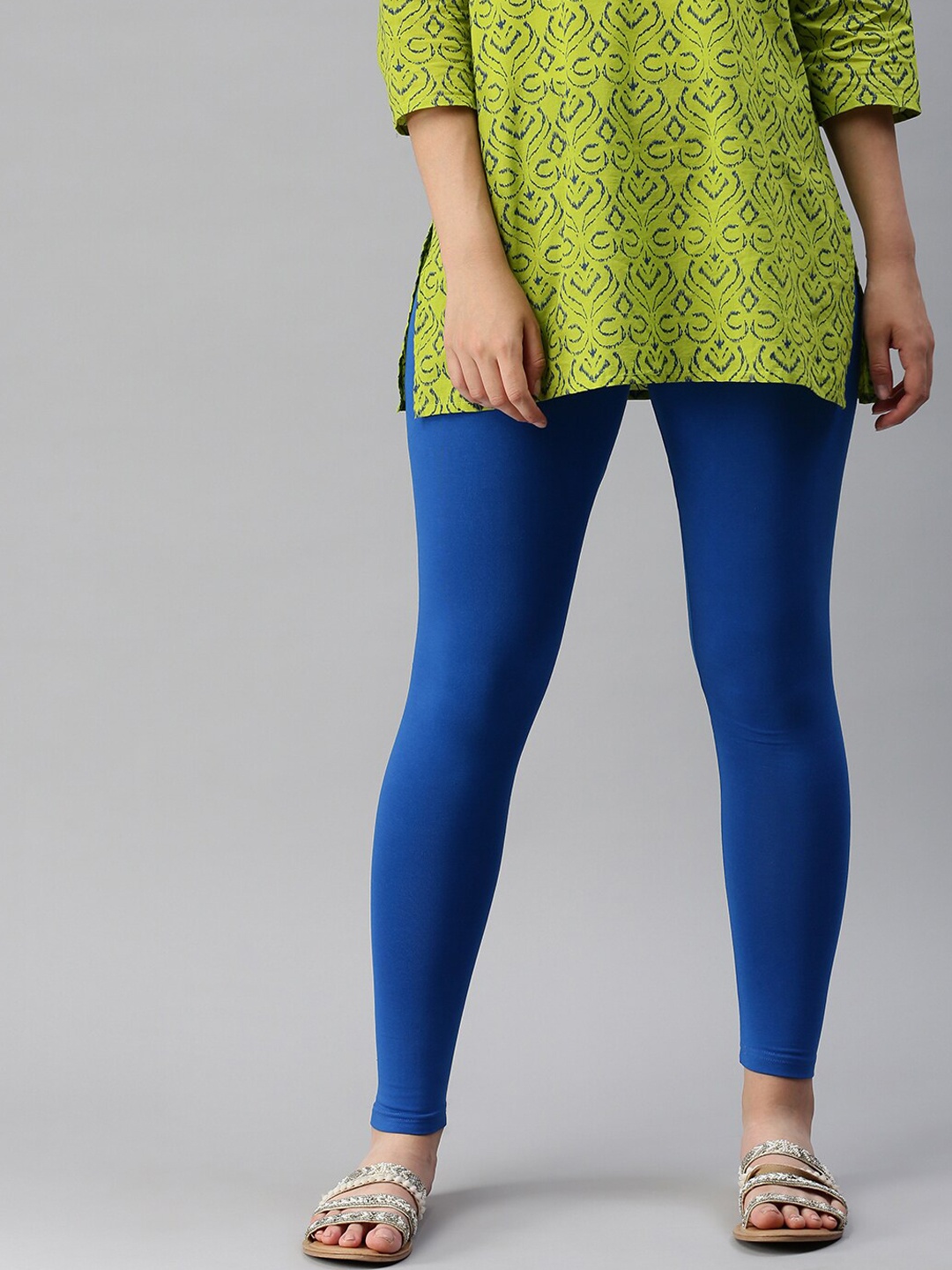 

De Moza Women Blue Solid Ankle-Length Leggings