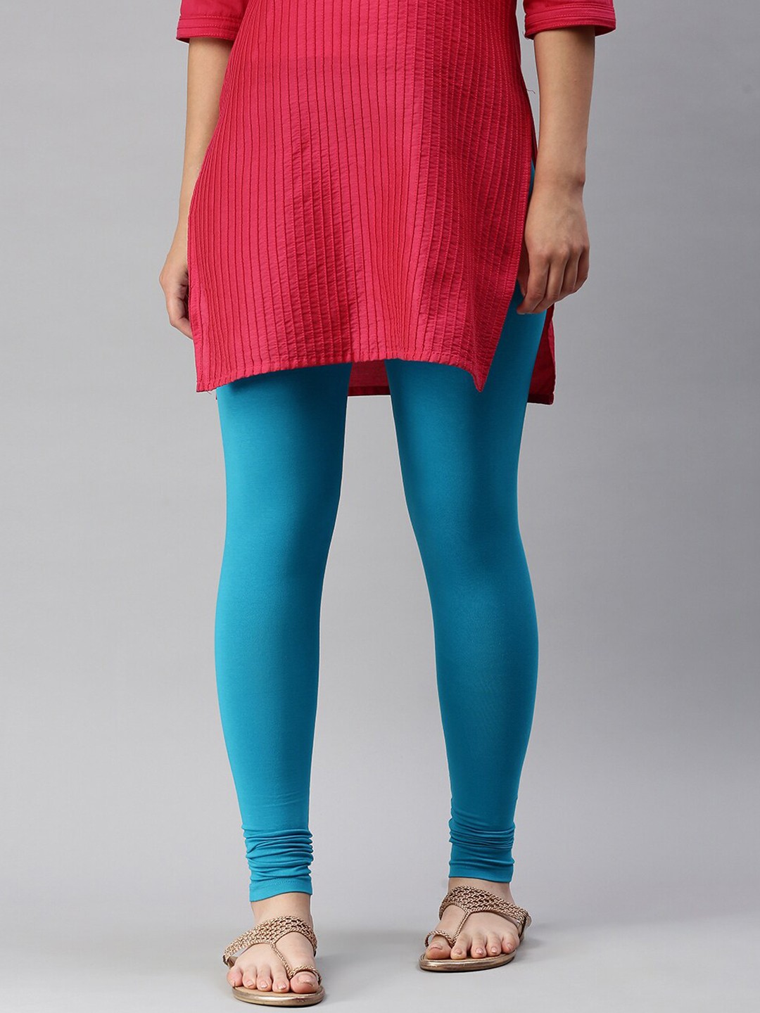 

De Moza Women Blue Solid Ankle-Length Leggings