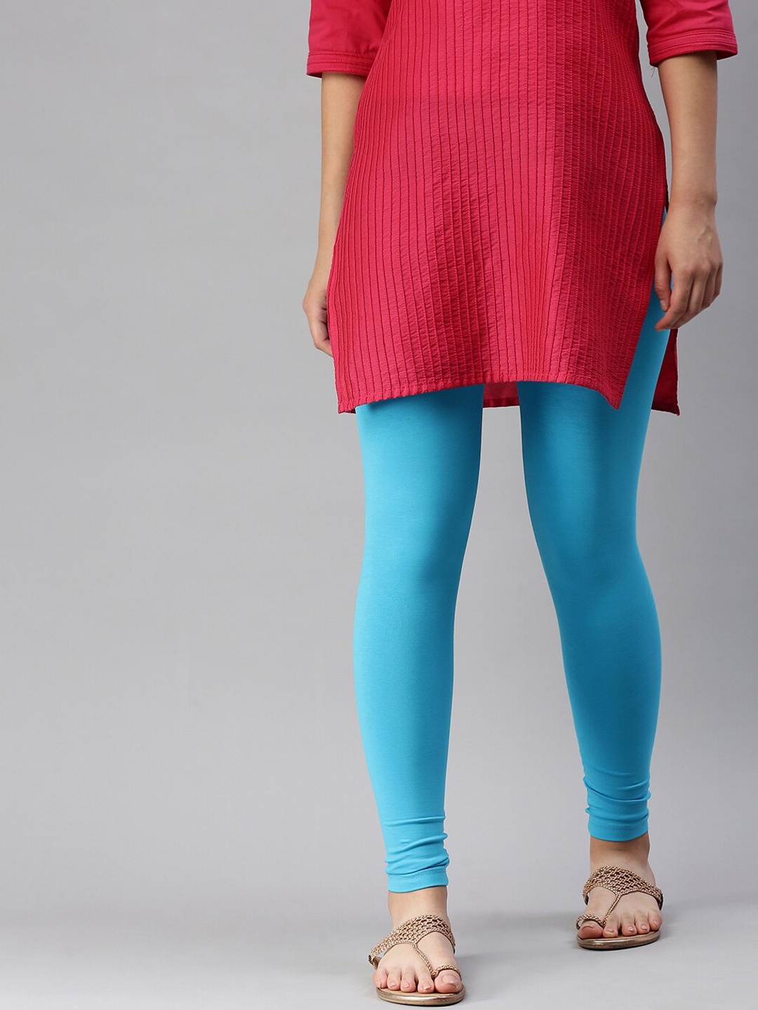 

De Moza Women Blue Solid Ankle-Length Leggings