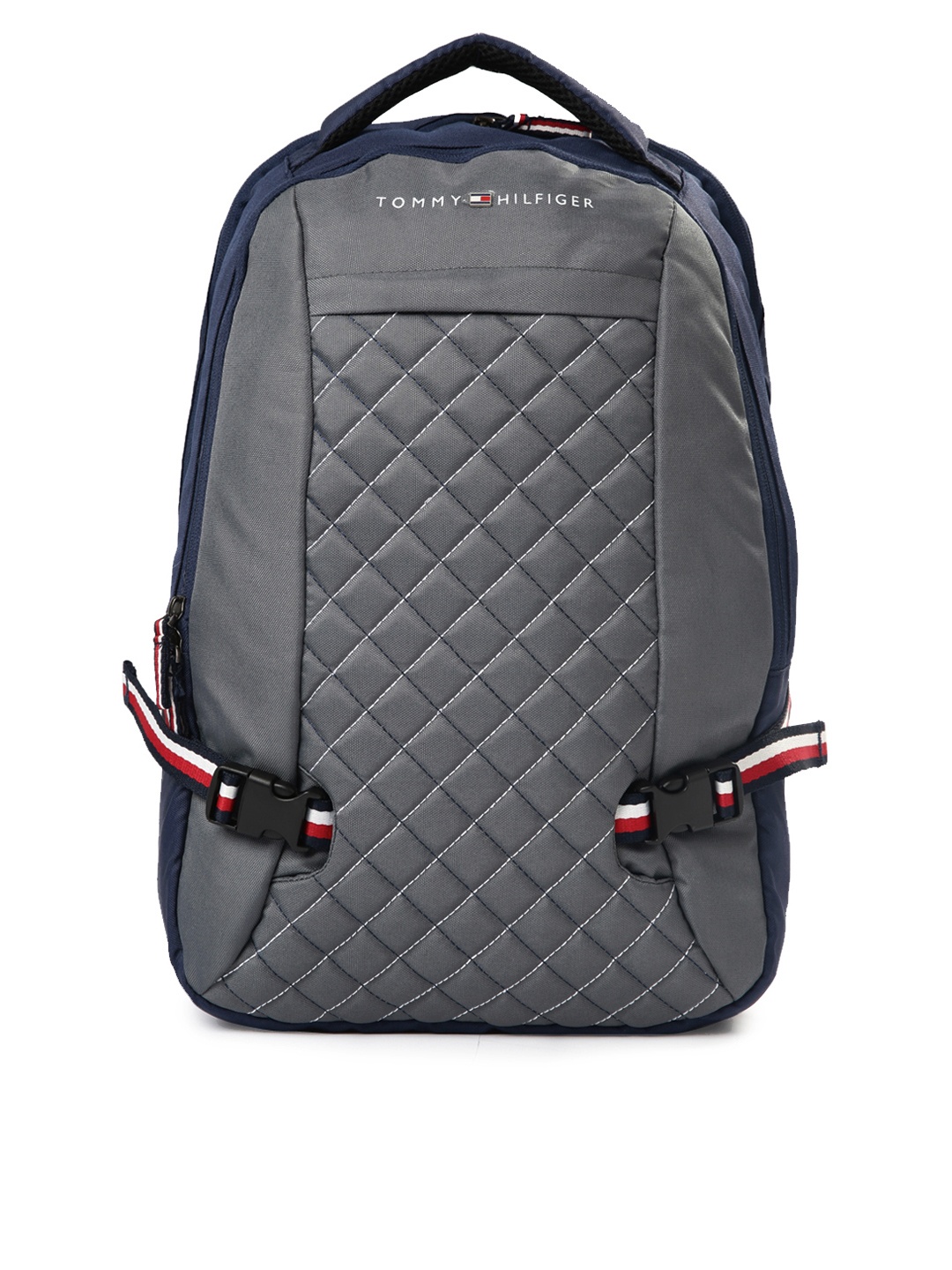 

Tommy Hilfiger Unisex Navy & Grey Quilted Laptop Backpack, Navy blue