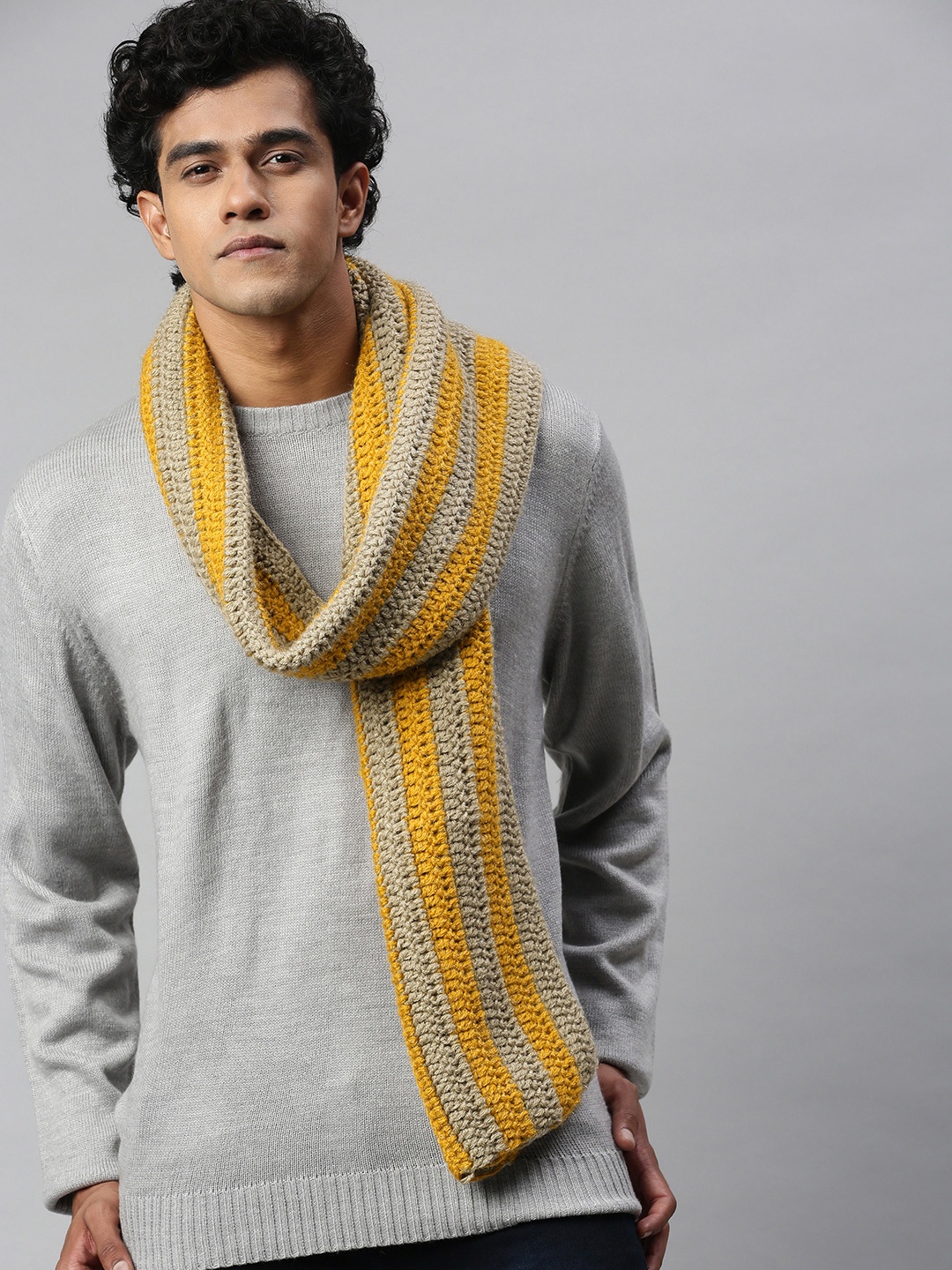 

Magic Needles Unisex Multicoloured Striped Scarf, Multi