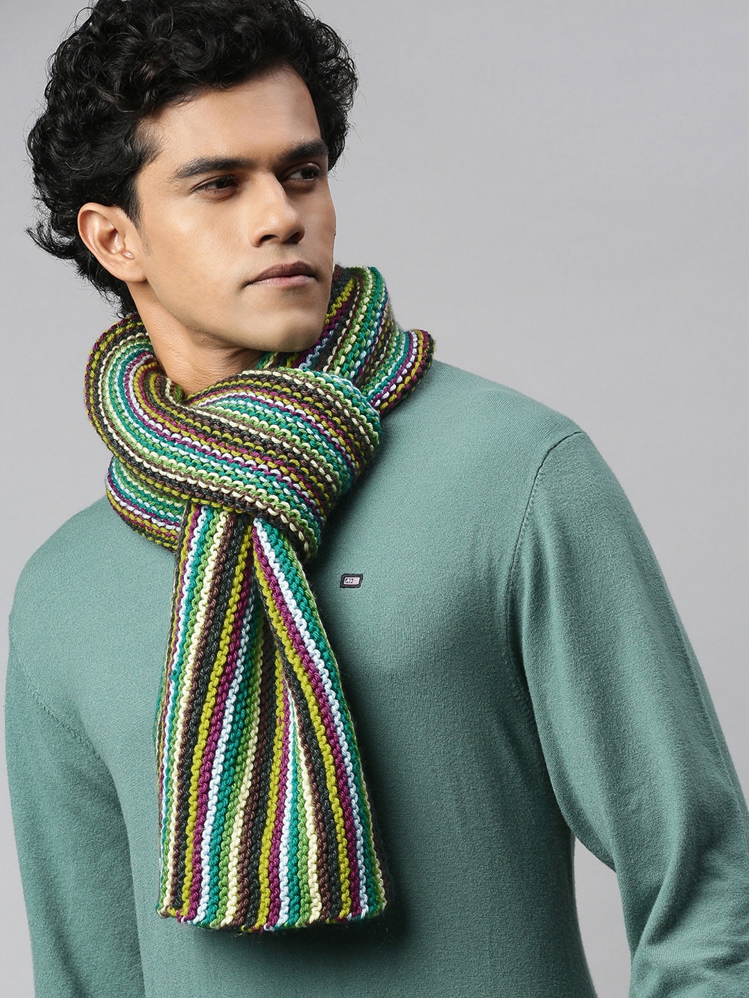 

Magic Needles Unisex Multicoloured Self-design Scarf, Multi