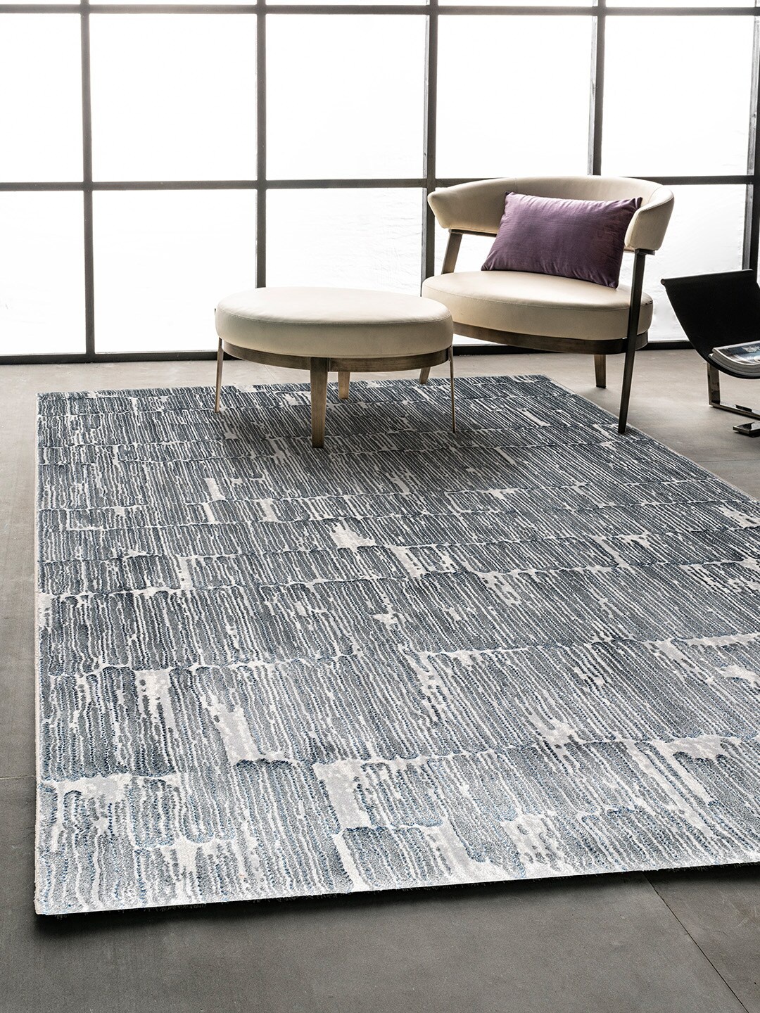 

DDecor Grey Self Design Medium Carpet
