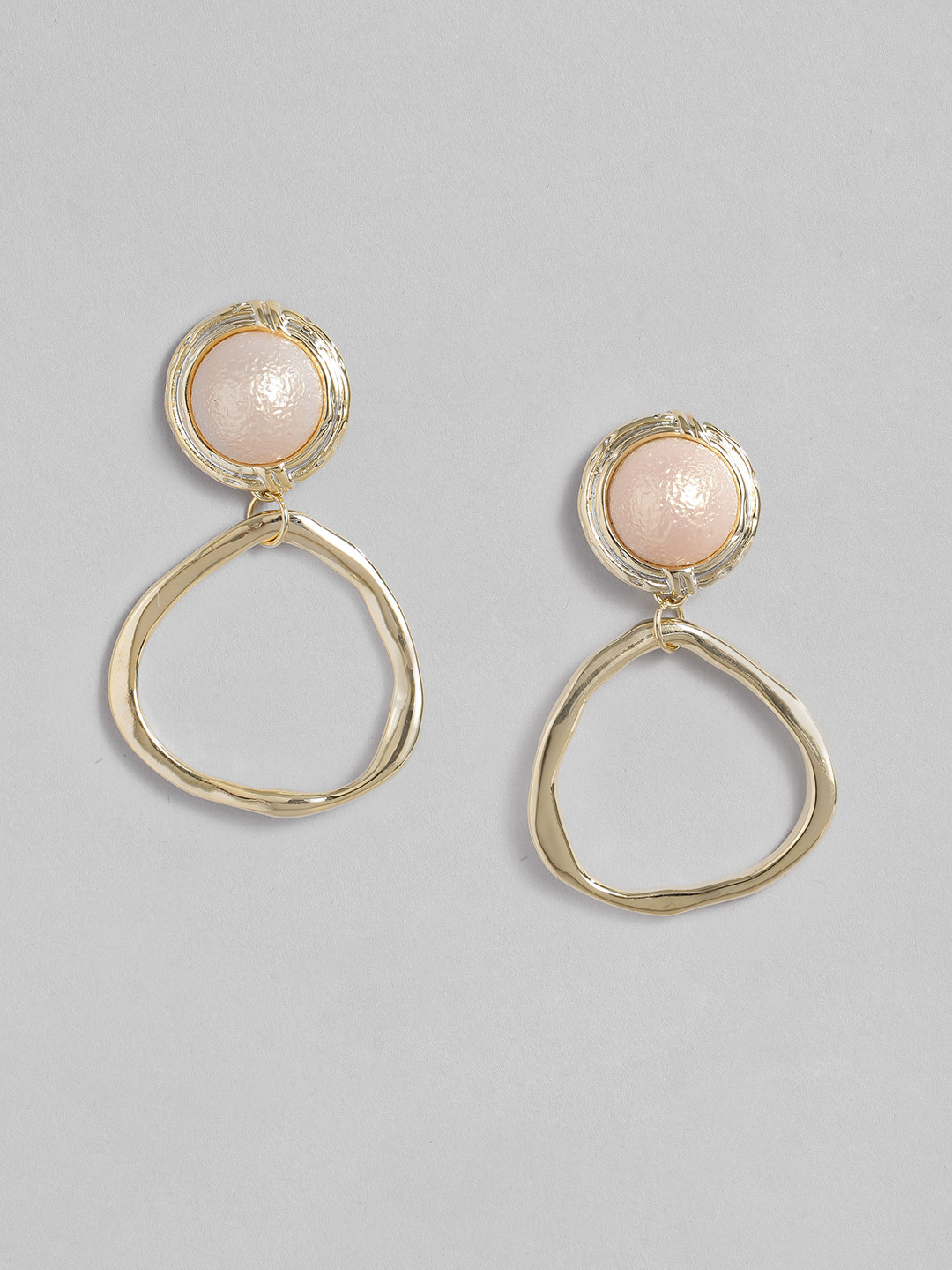 

MIDASKART Rhodium-Plated Gold-Toned Embellished Drop Earrings