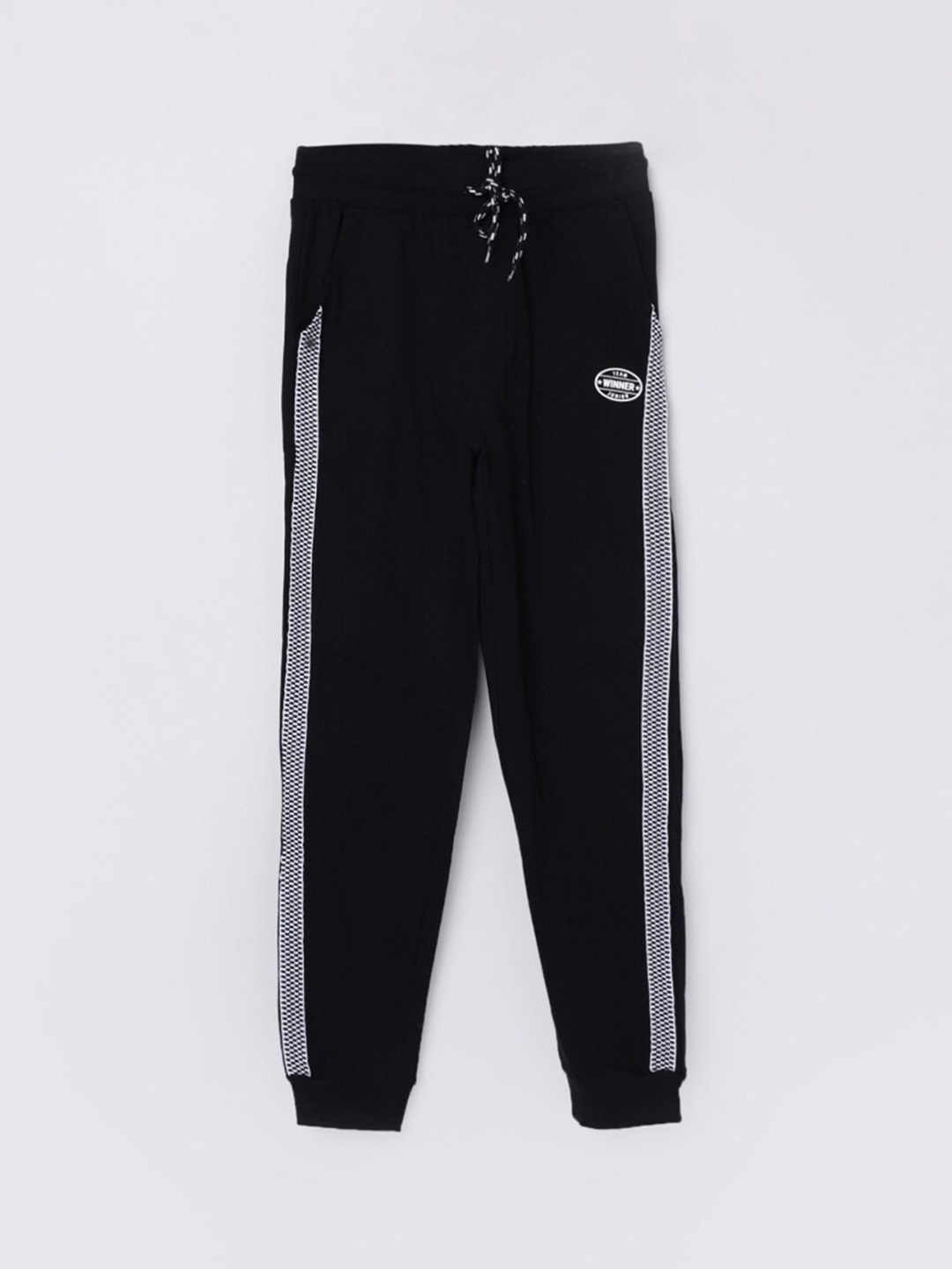 

max Boys Black Solid Cotton Jogger Pants