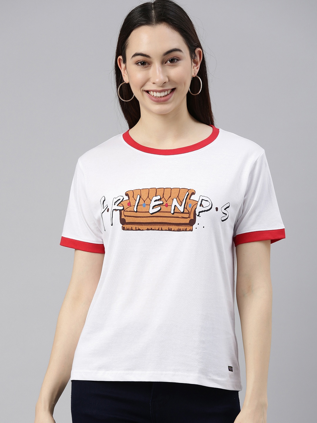 

JUNEBERRY Women White Printed T-shirt