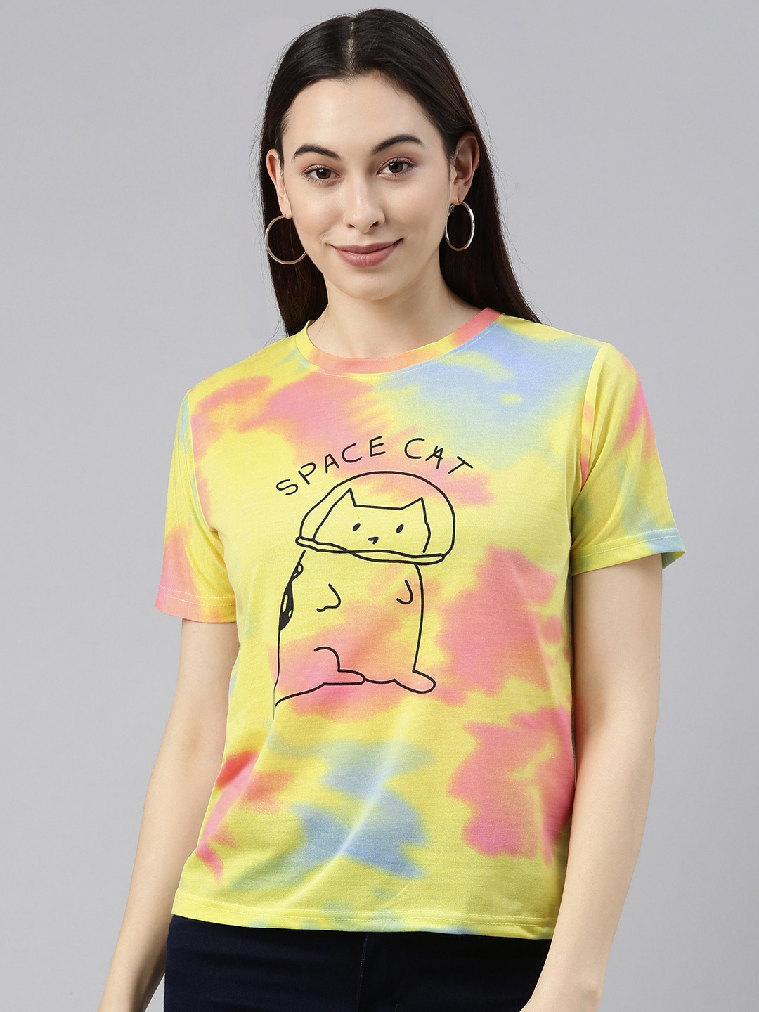 

JUNEBERRY Women Multicoloured Dyed T-shirt, Multi