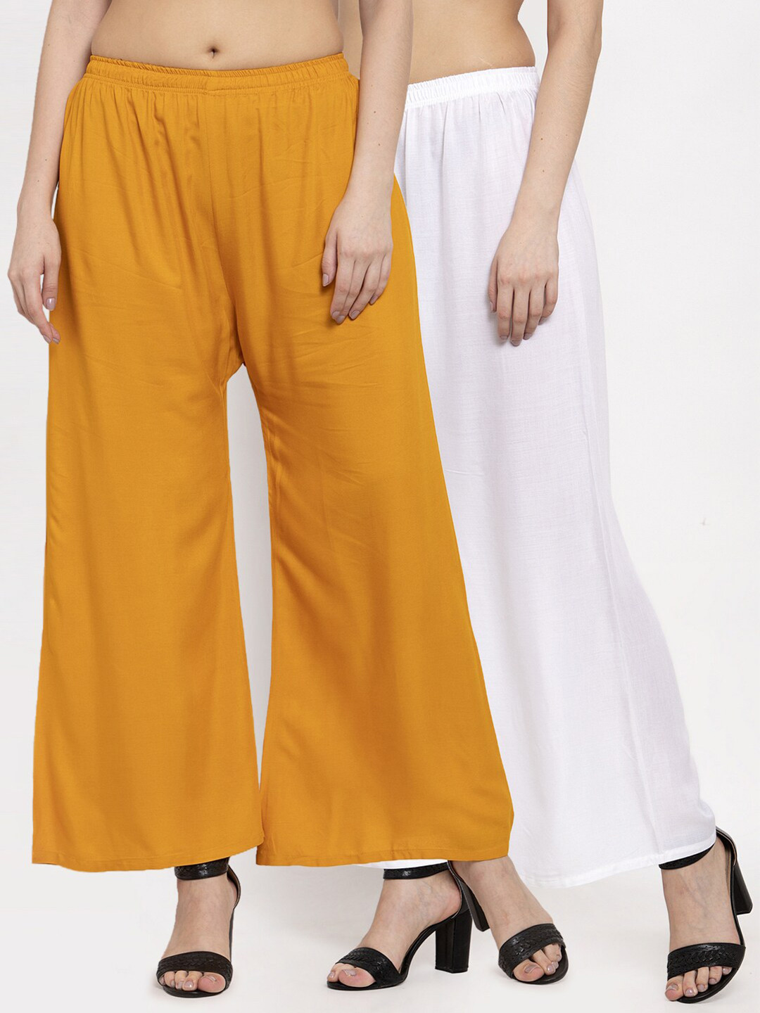 

Miaz Lifestyle Women Pack of 2 Yellow & White 2 Palazzos