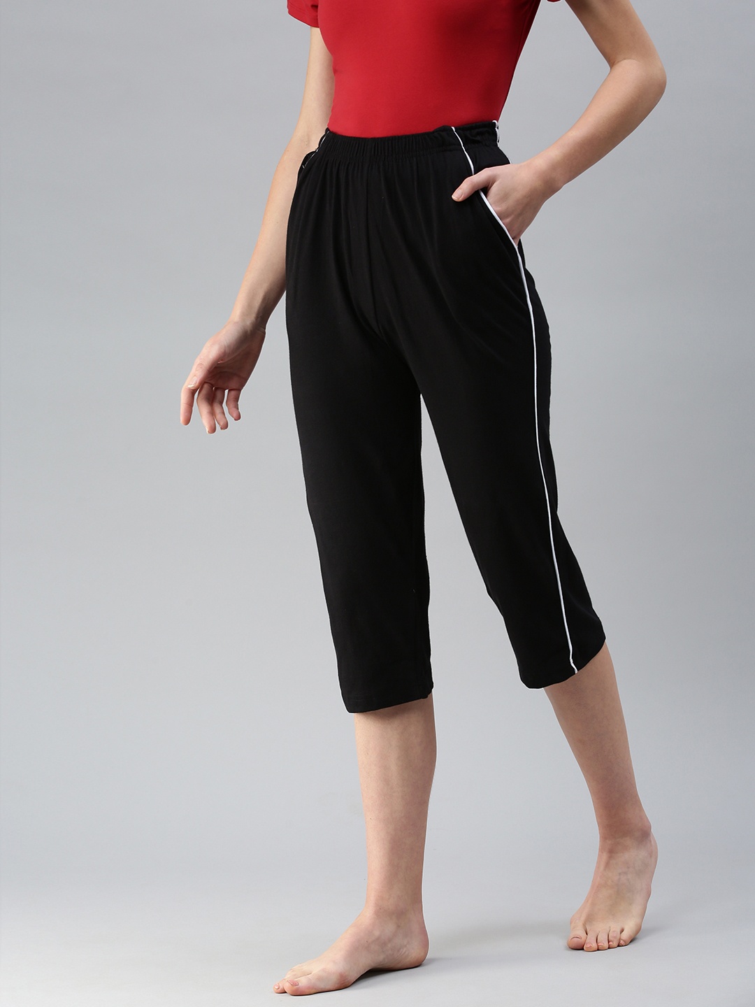 

NOT YET by us Women Black Lounge Capris
