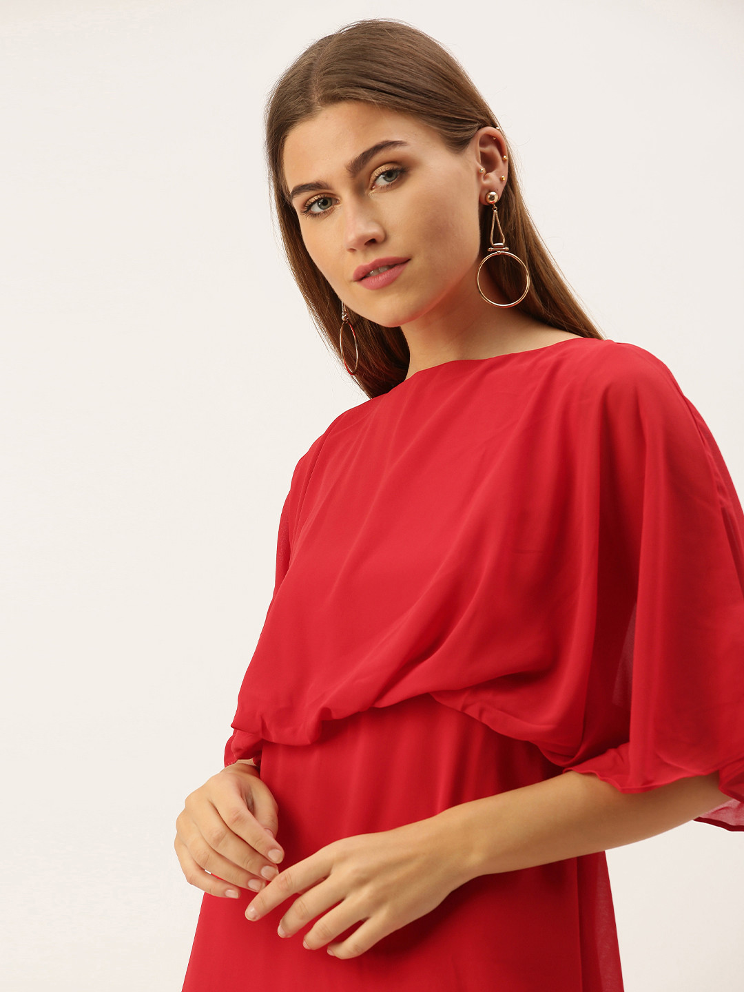 

AND Women Red Solid Maxi Dress