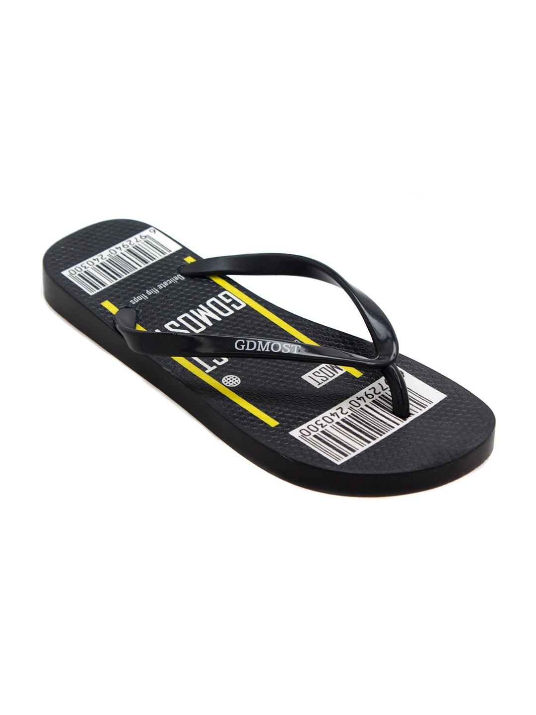 

TRENDS & TRADES Women Black & White Printed Casual Thong Flip Flops