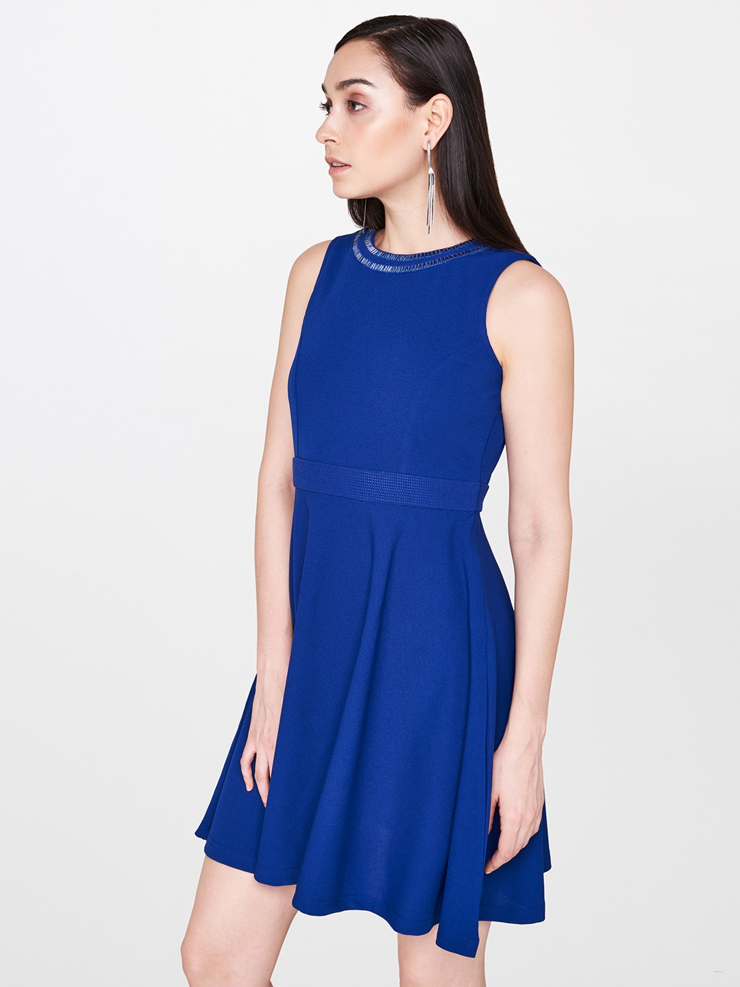 

AND Blue Fit and Flare Dress