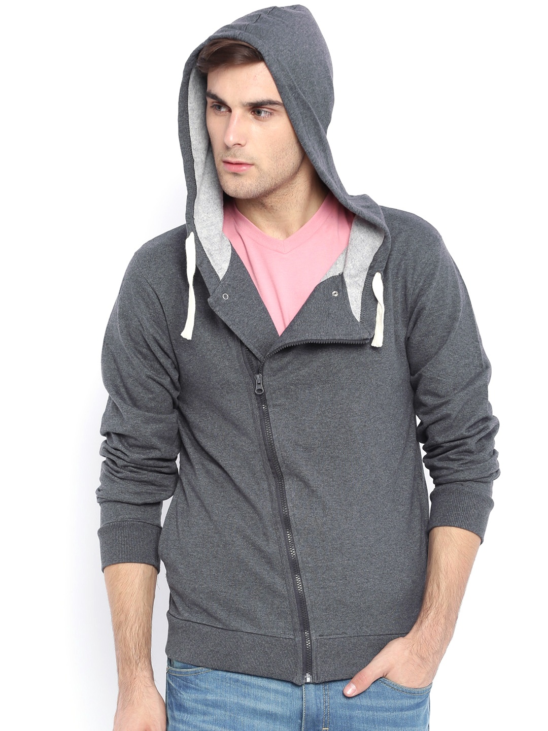 

Campus Sutra Grey Bomber Jacket