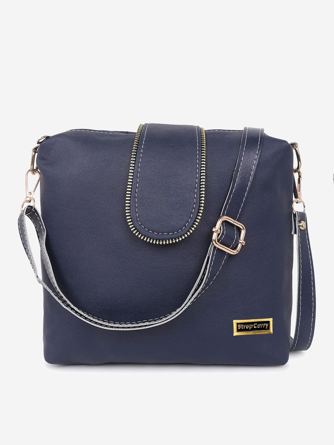

Stropcarry Blue Solid Structured Sling Bag