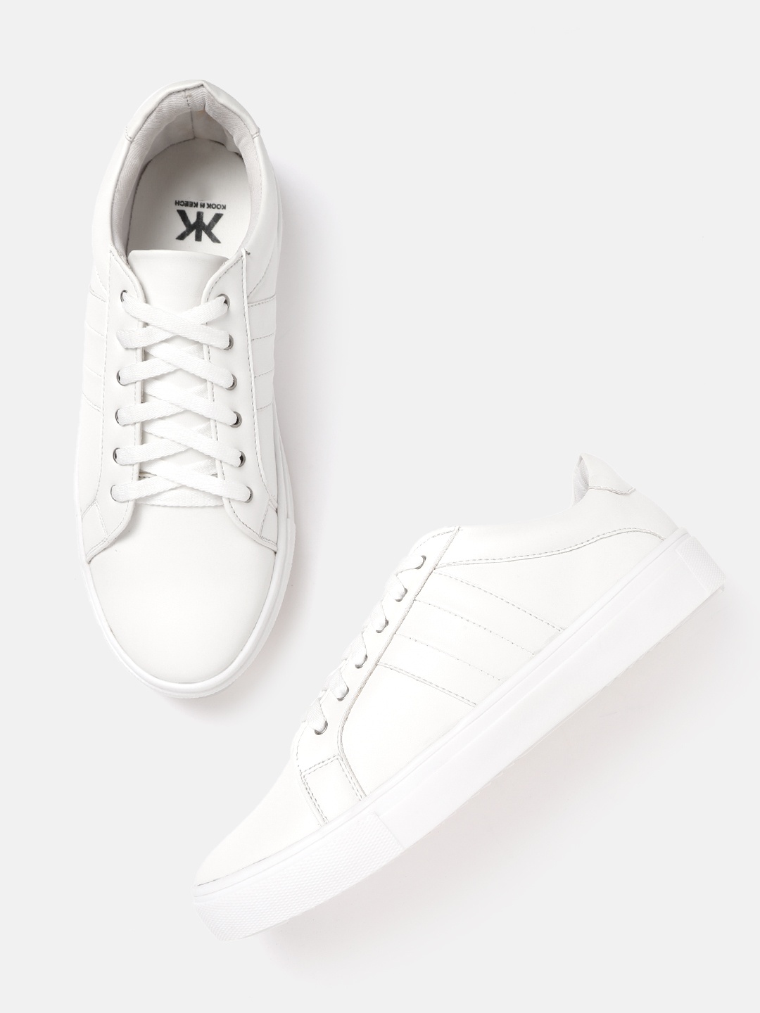 

Kook N Keech Women White Solid Sneakers