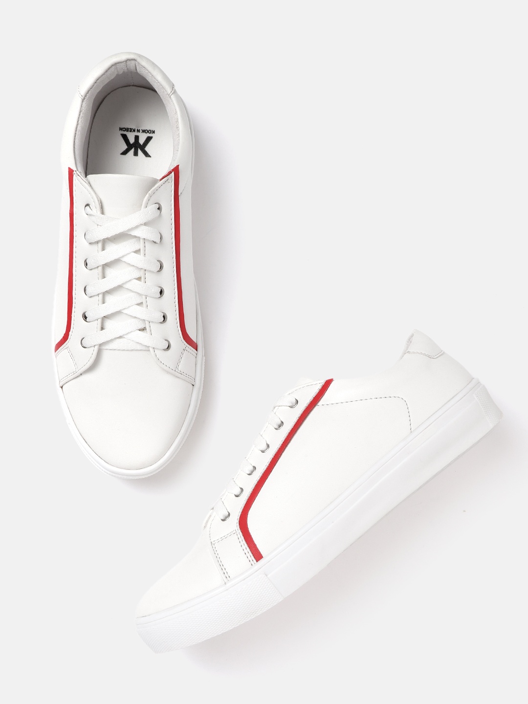 

Kook N Keech Women White Solid Sneakers