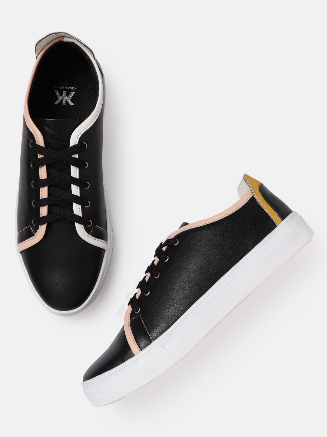

Kook N Keech Women Black Solid Sneakers