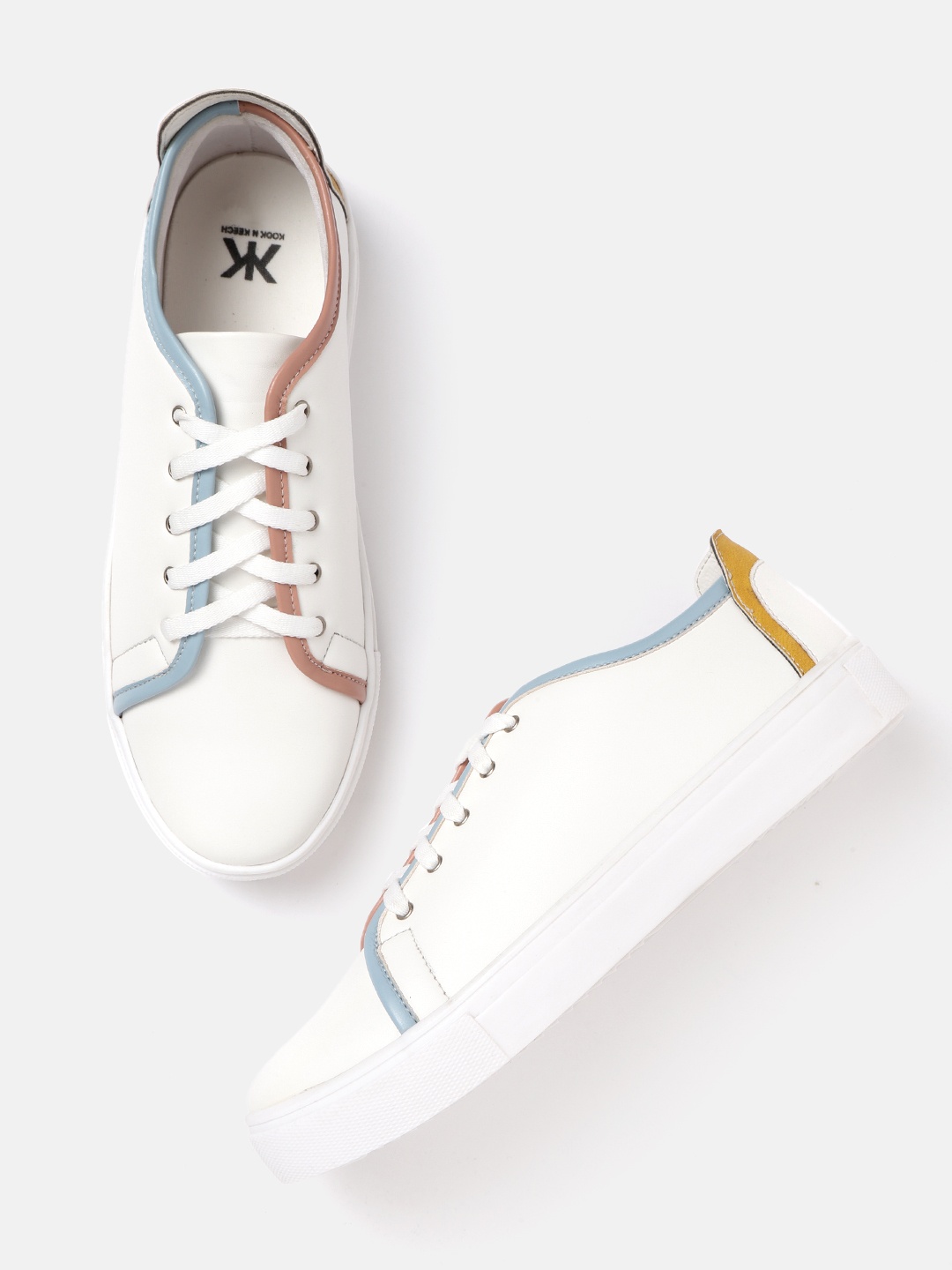 

Kook N Keech Women White Solid Sneakers