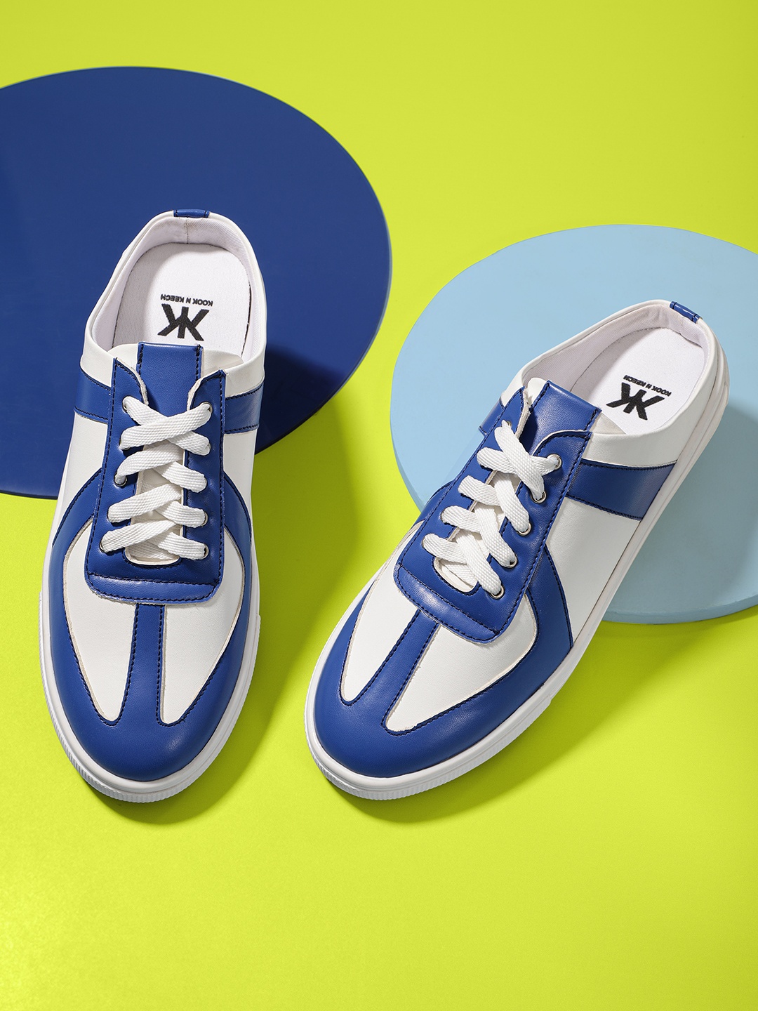 

Kook N Keech Women White & Blue Colourblocked Sneakers