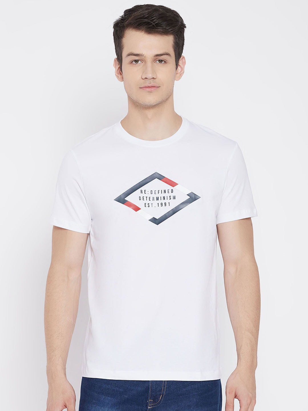 

Octave Men White Typography Printed T-shirt