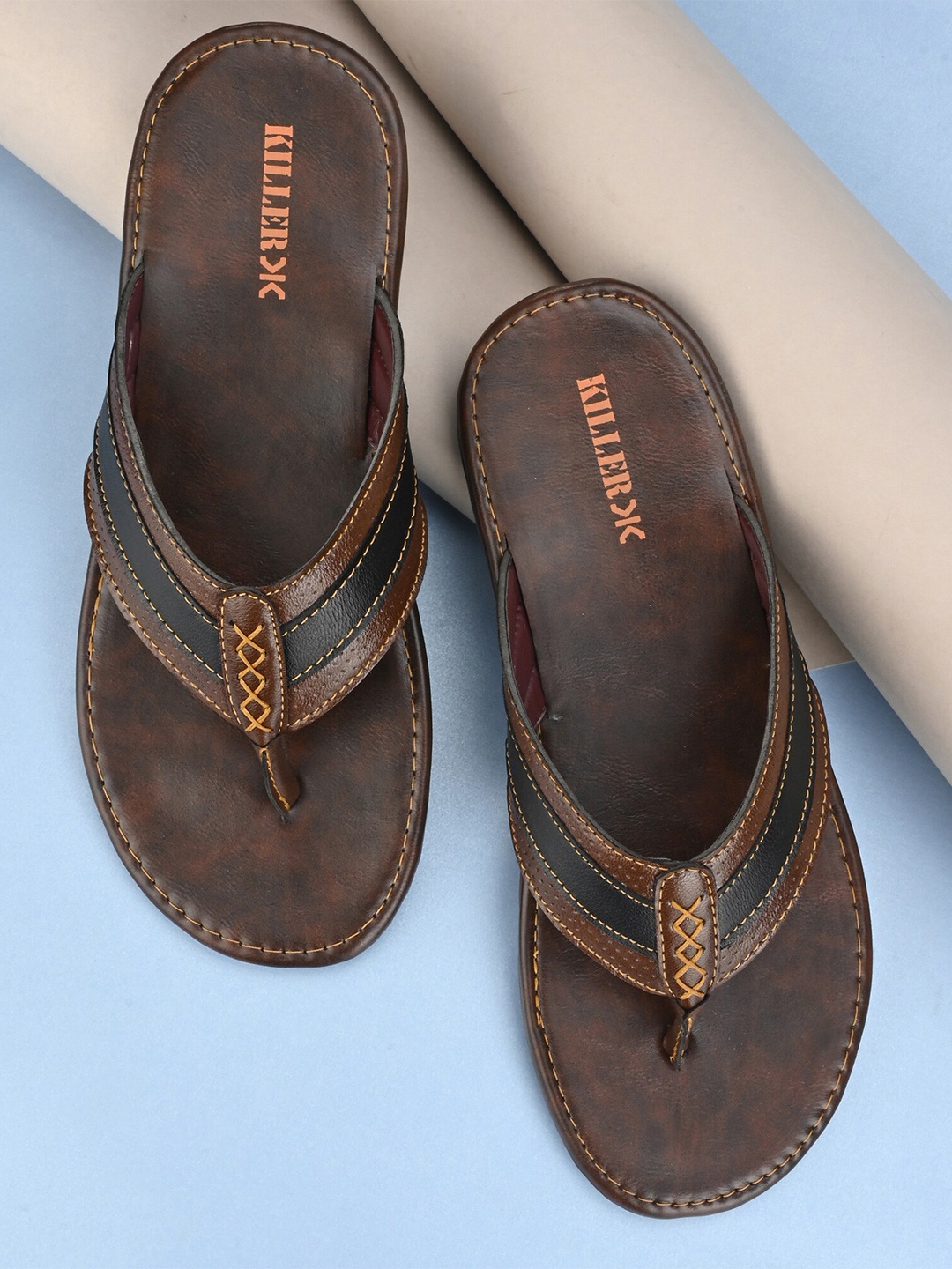 

Killer Men Coffee Brown & Black Solid Slip-On