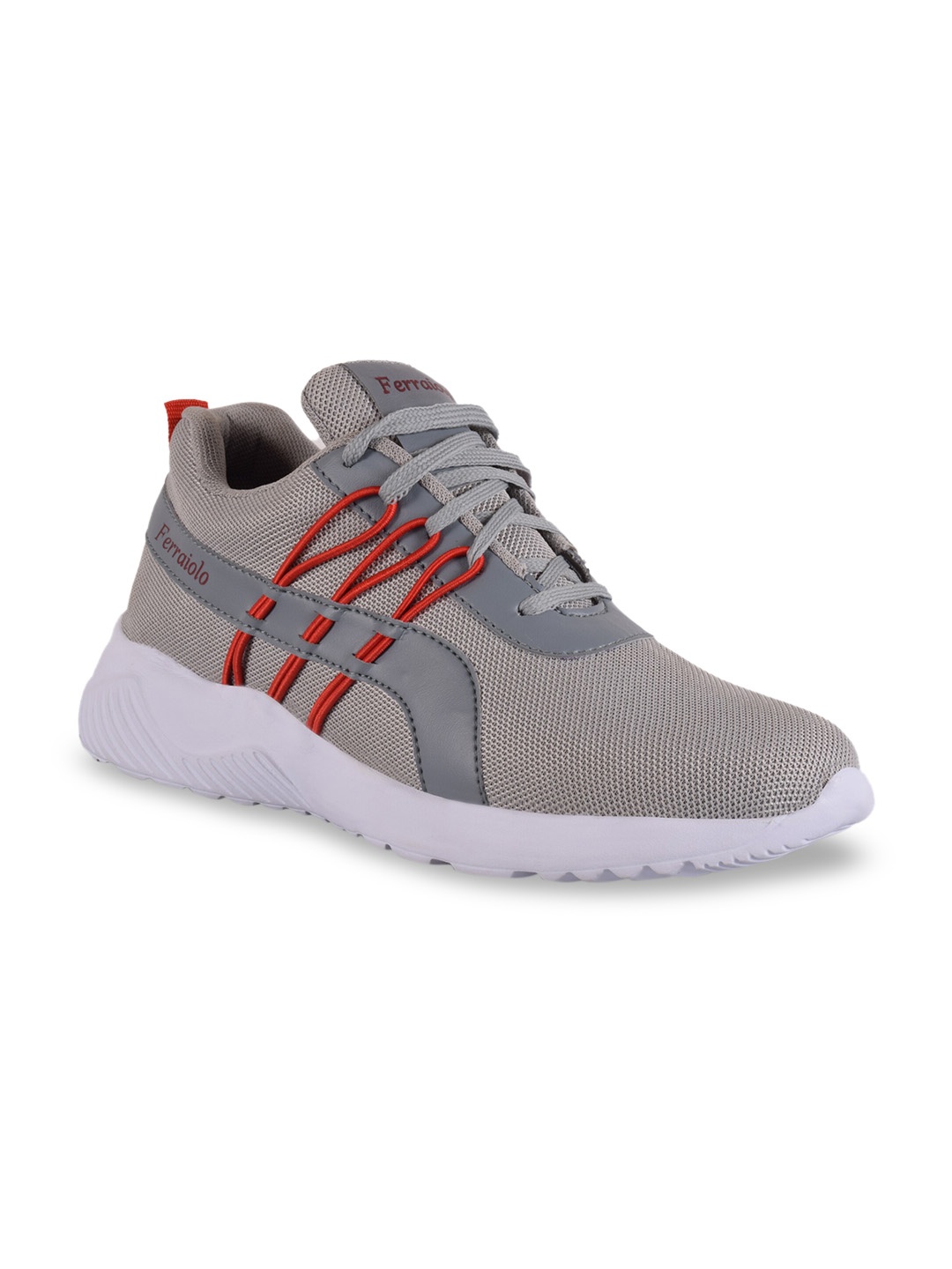 

Ferraiolo Men Grey Colourblocked & Woven Design Sneakers