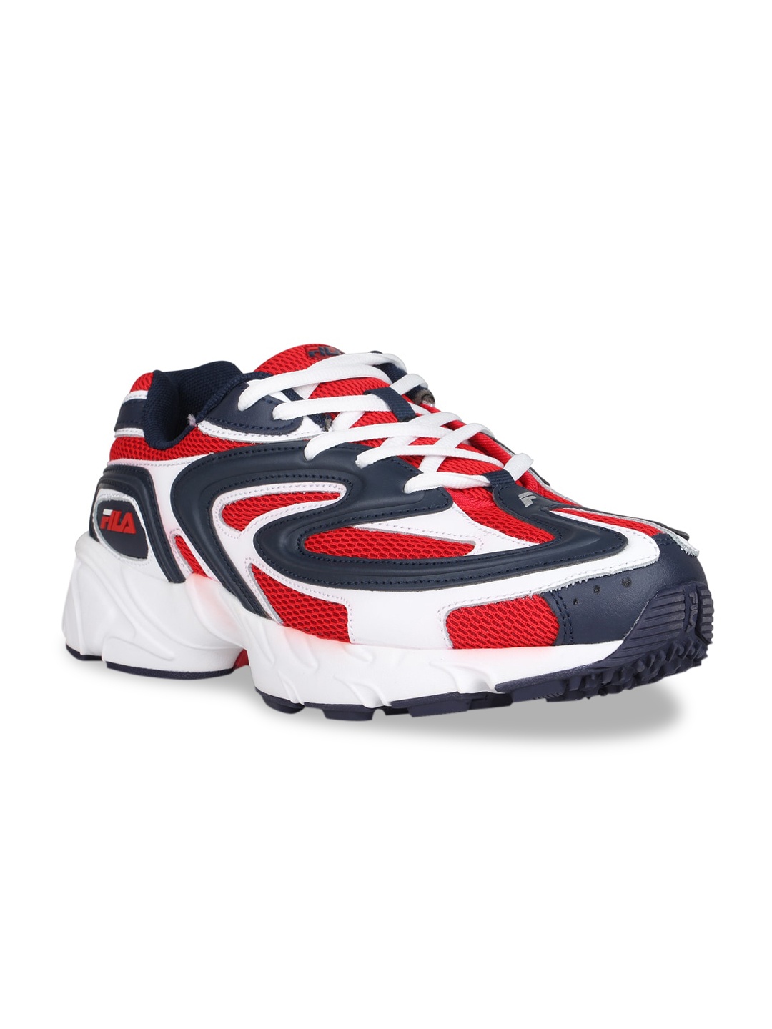 

FILA Men White Colourblocked Leather Sneakers