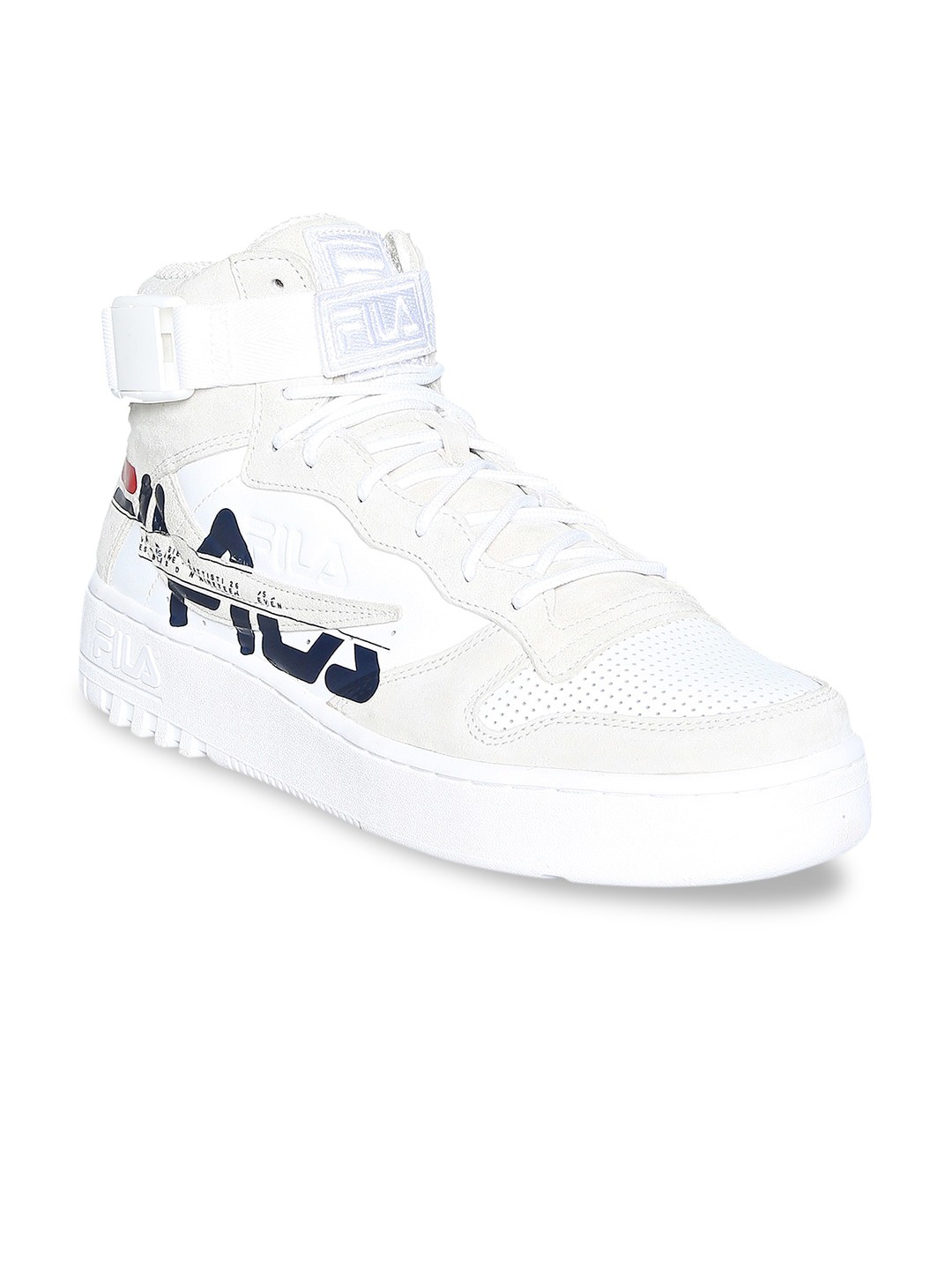 

FILA Men White Woven Design Leather Sneakers