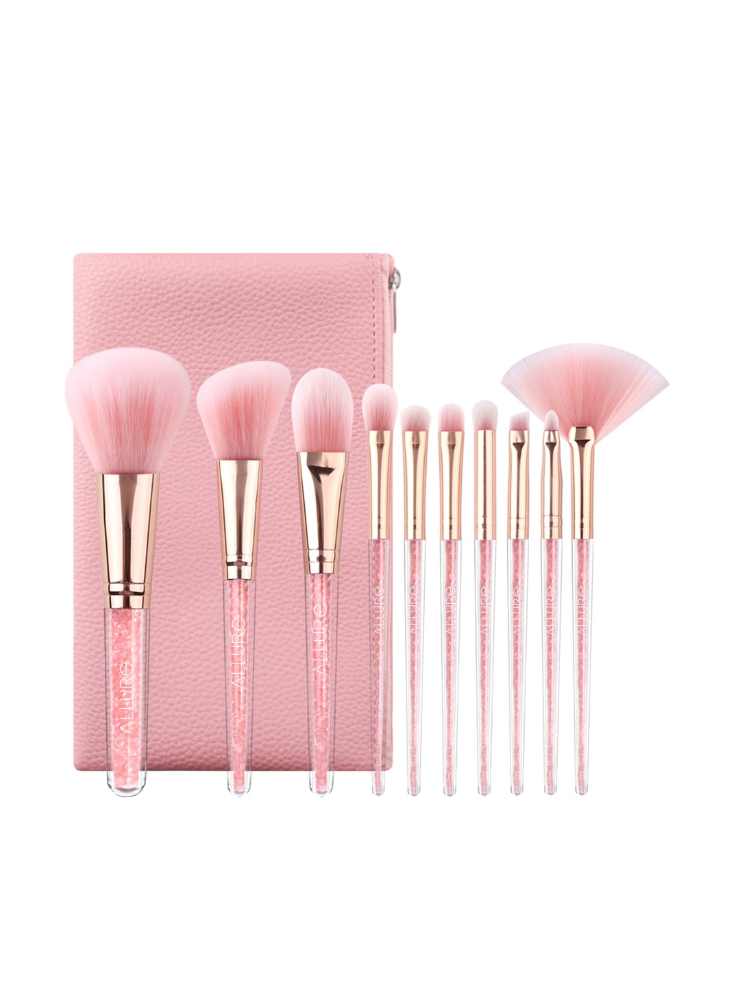 

Allure Pack of 10 Makeup Brush Set, Pink