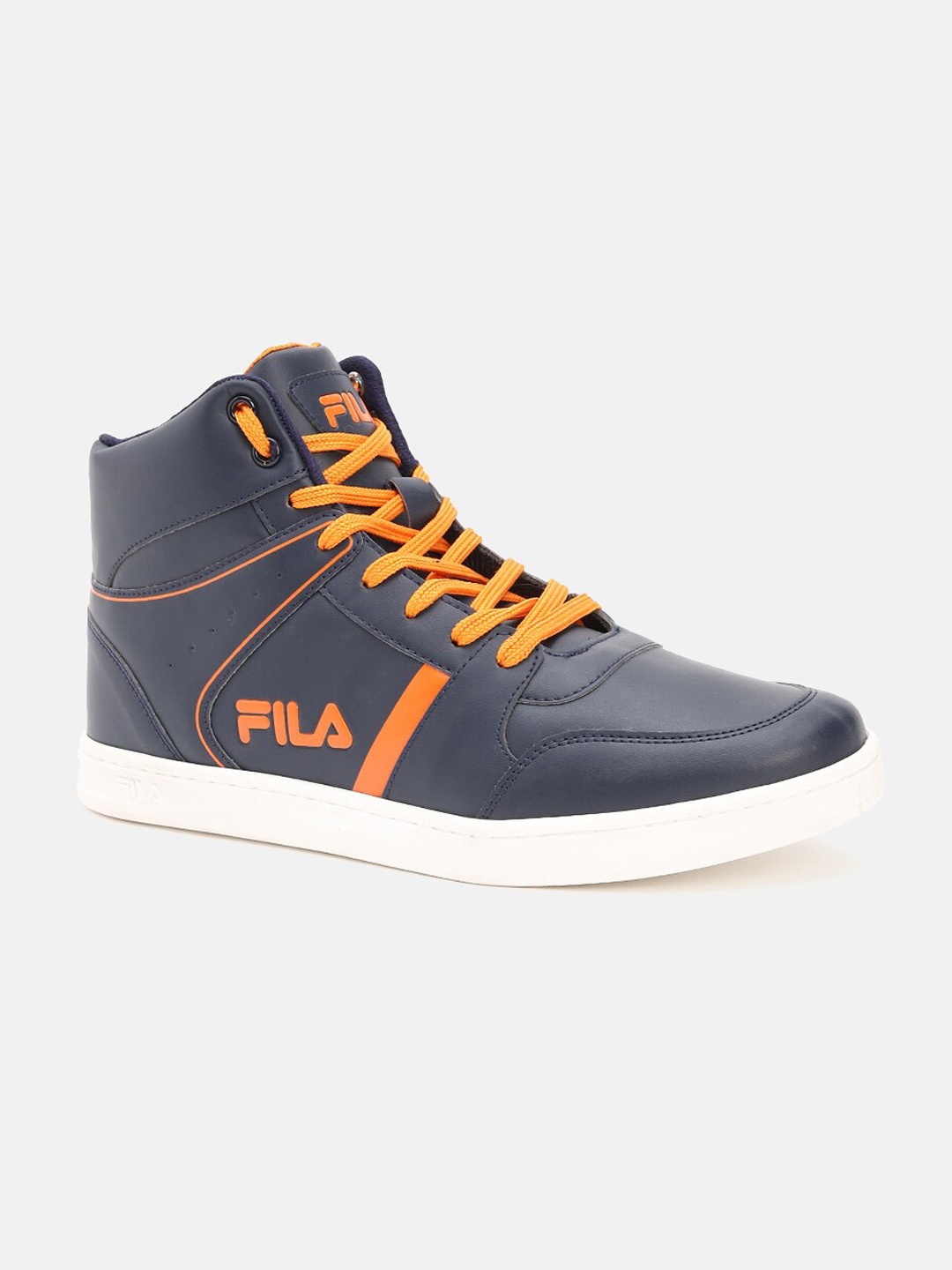 

FILA Men Blue Colourblocked High-Top Lace Up Sneakers