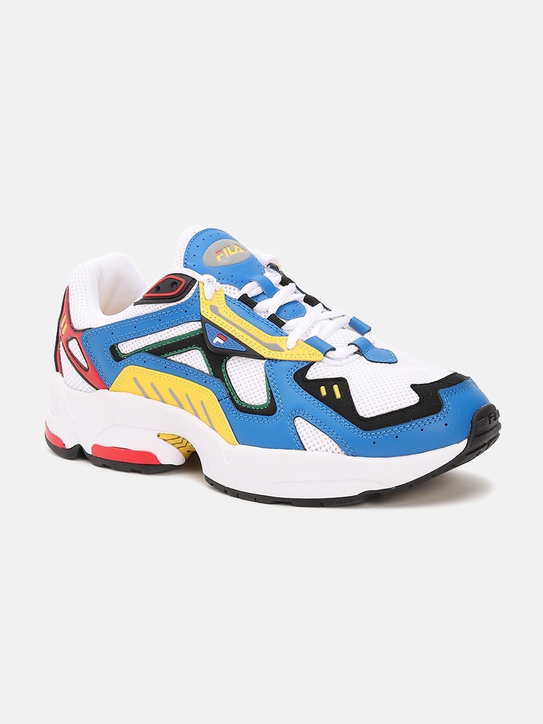 

FILA Men White & Blue Colourblocked Leather Sneakers