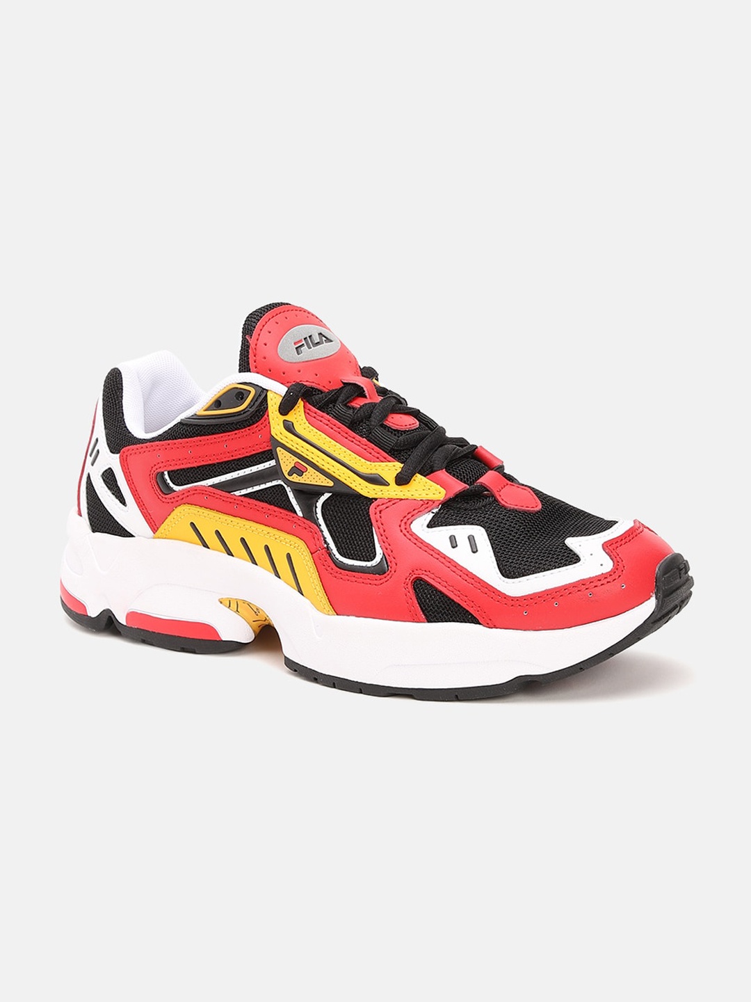 

FILA Men Black & Red Colourblocked Leather Sneakers