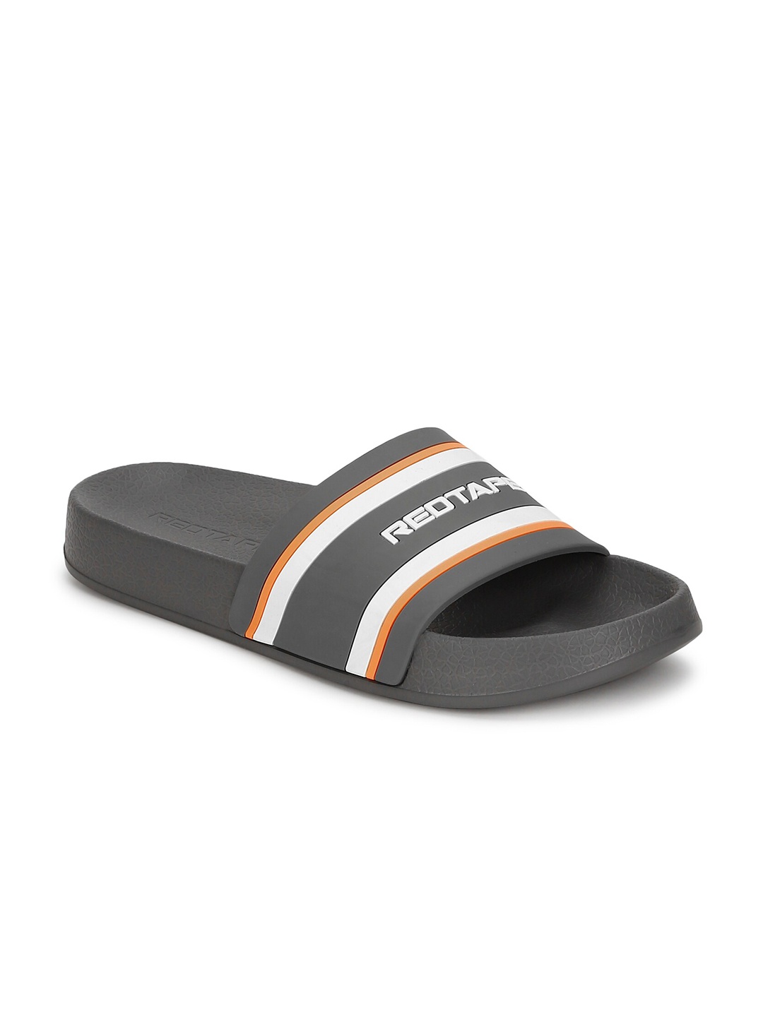 

Red Tape Men Grey & White Printed Rubber Sliders