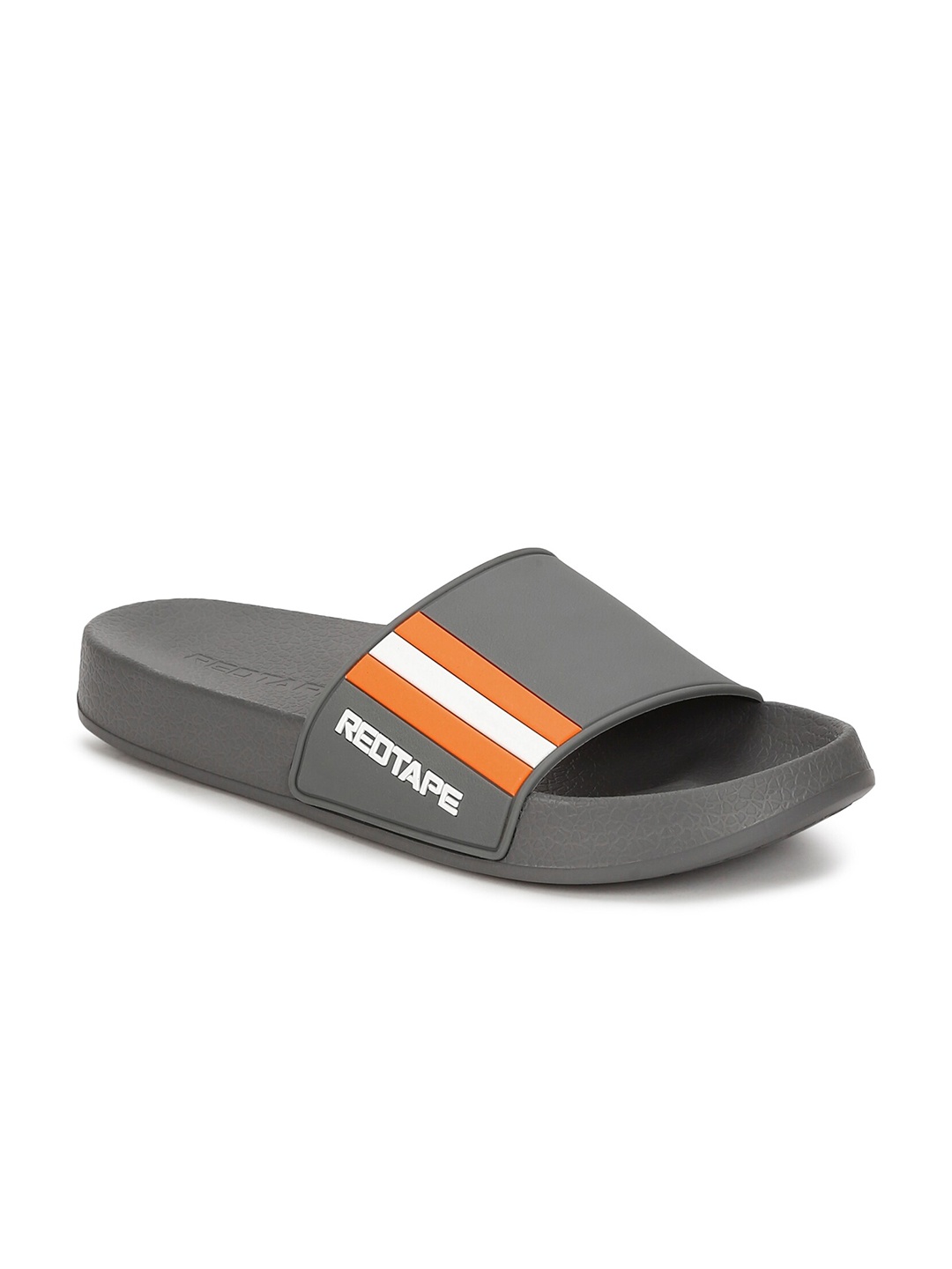 

Red Tape Men Grey Printed Rubber Sliders