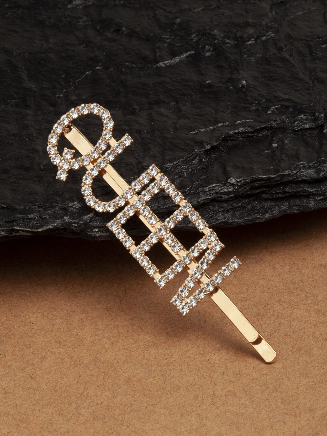 

Ferosh Women Gold-Toned & White Embellished Bobby Pins