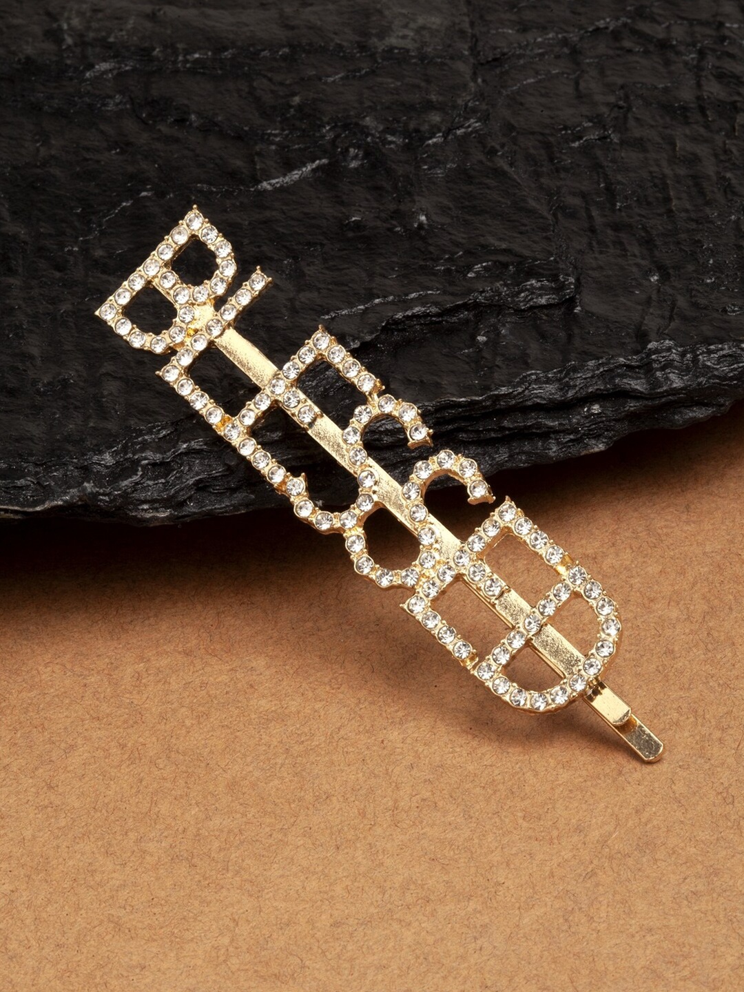 

Ferosh Women Gold-Toned & White Embellished Bobby Pins