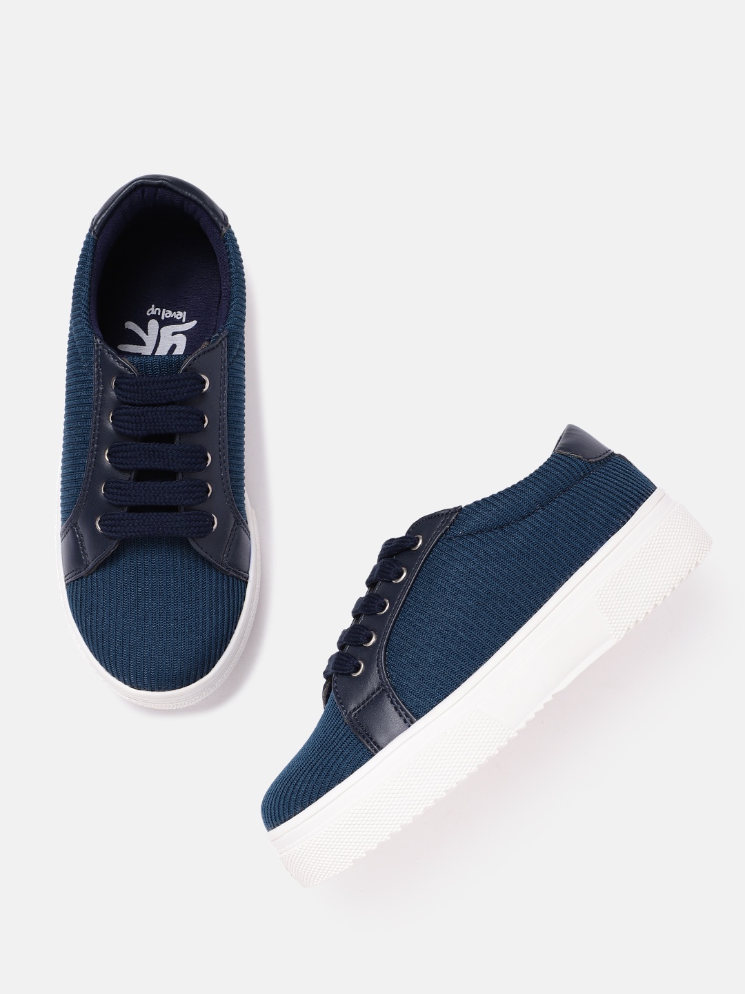 

YK Boys Navy Blue Woven Design Sneakers