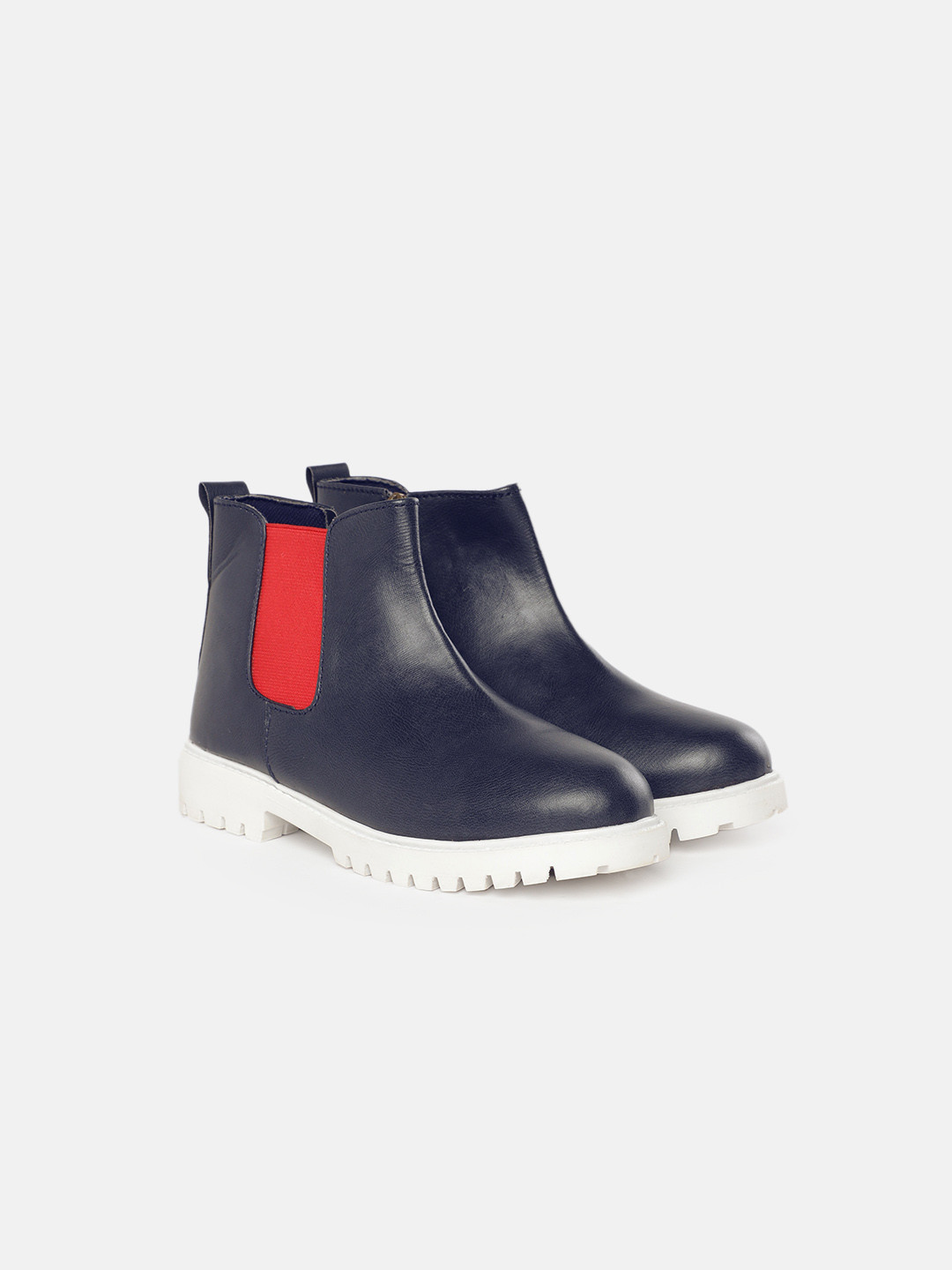 

YK Boys Navy Blue Solid Mid-Top Chelsea Boots