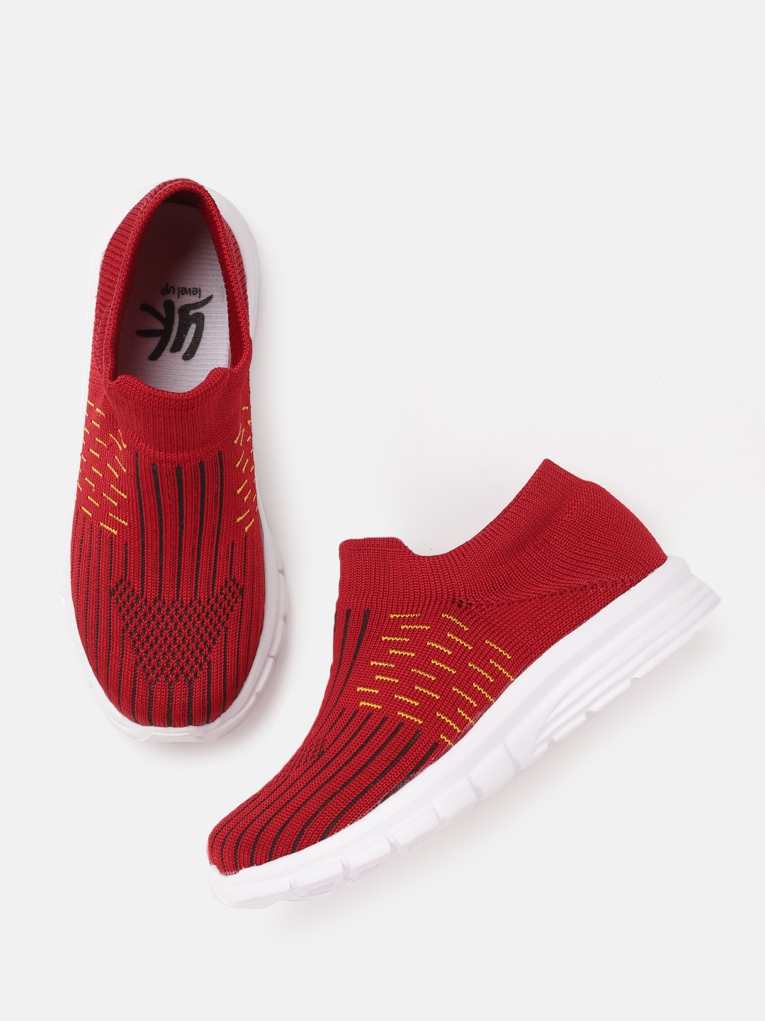 

YK Boys Red Woven Design Slip-On Sneakers
