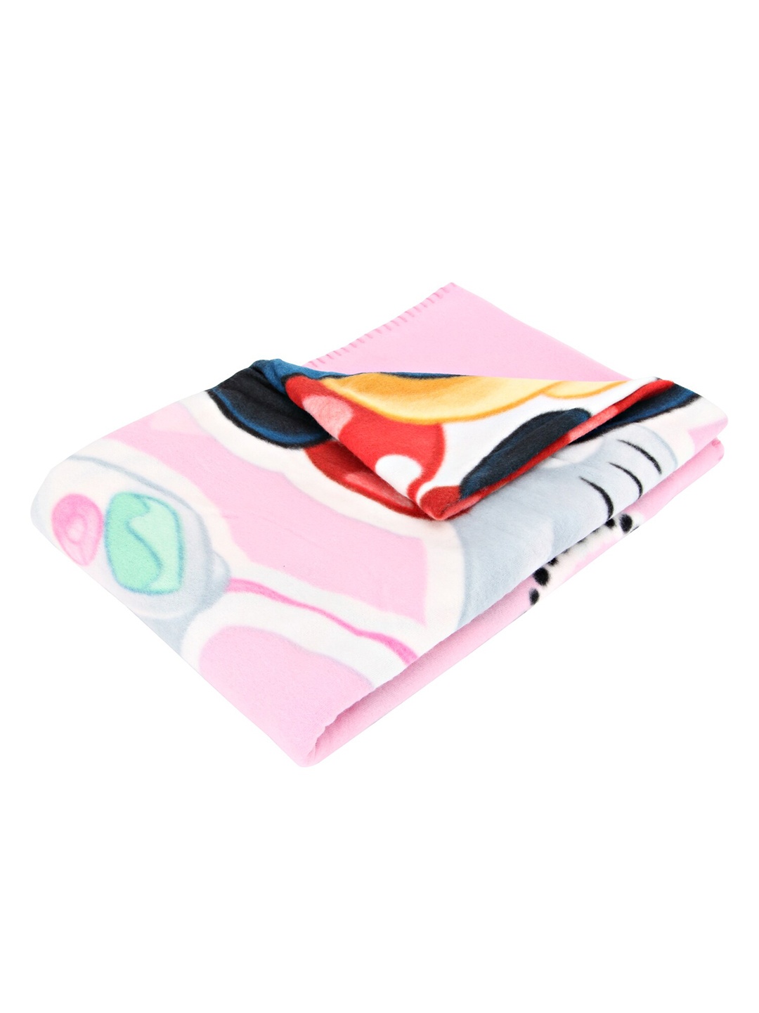 

Disney Pink & Red Cartoon Characters Mild Winter 300 GSM Single Bed Blanket