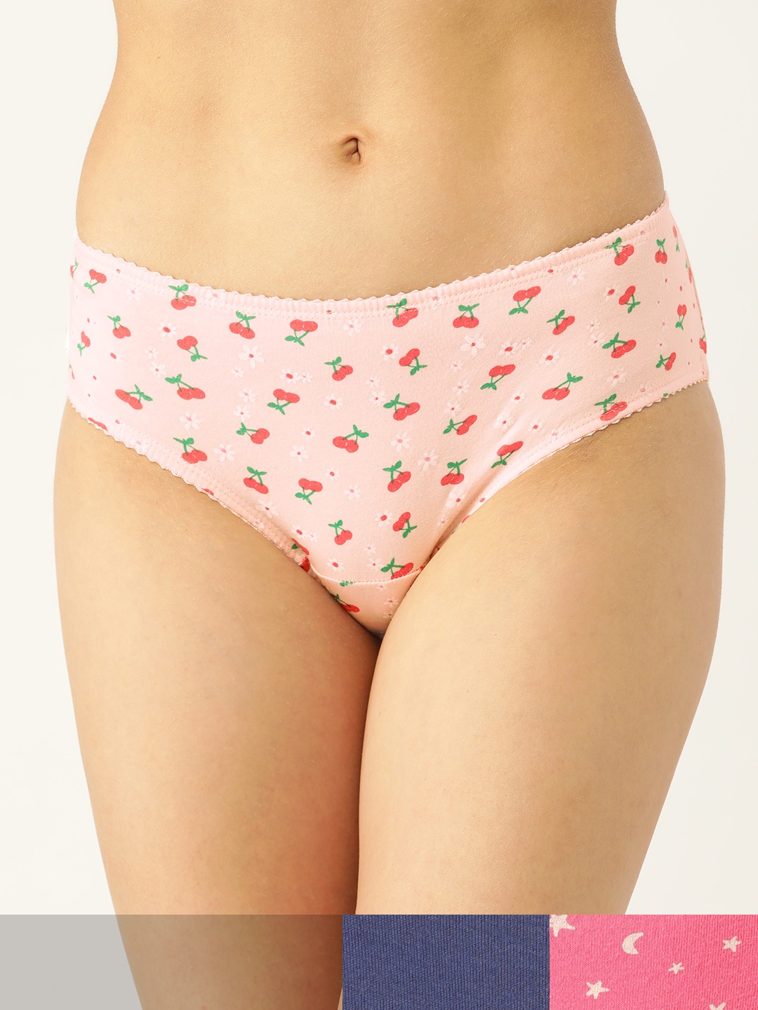 

DressBerry Women Pack of 3 Pure Cotton Basic Briefs DB-PRT-HIP-NEW-004, Pink