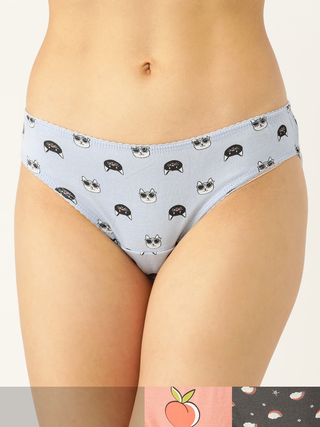 

DressBerry Women Pack of 3 Pure Cotton Hipster Briefs DB-PRT-HIP-NEW-010, Peach