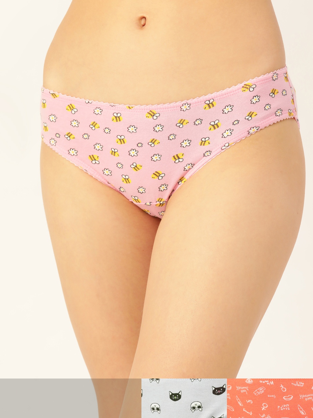 

DressBerry Women Pack of 3 Pure Cotton Hipster Briefs DB-PRT-BIK-NEW-016, Blue