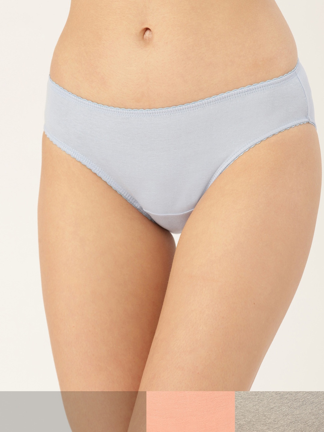 

DressBerry Women Pack of 3 Solid Briefs DB-SOLID-BIK-NEW-010, Grey